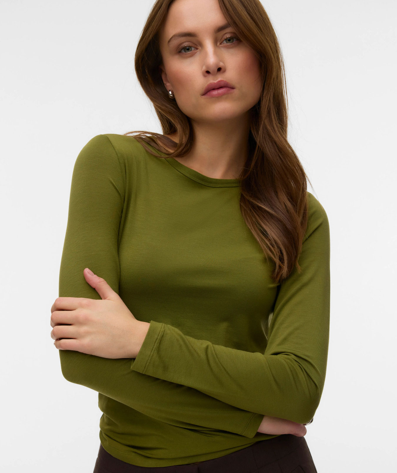 Vero Moda VMADA lang&auml;rmliges T-Shirt, Sphagnum, large image number 3