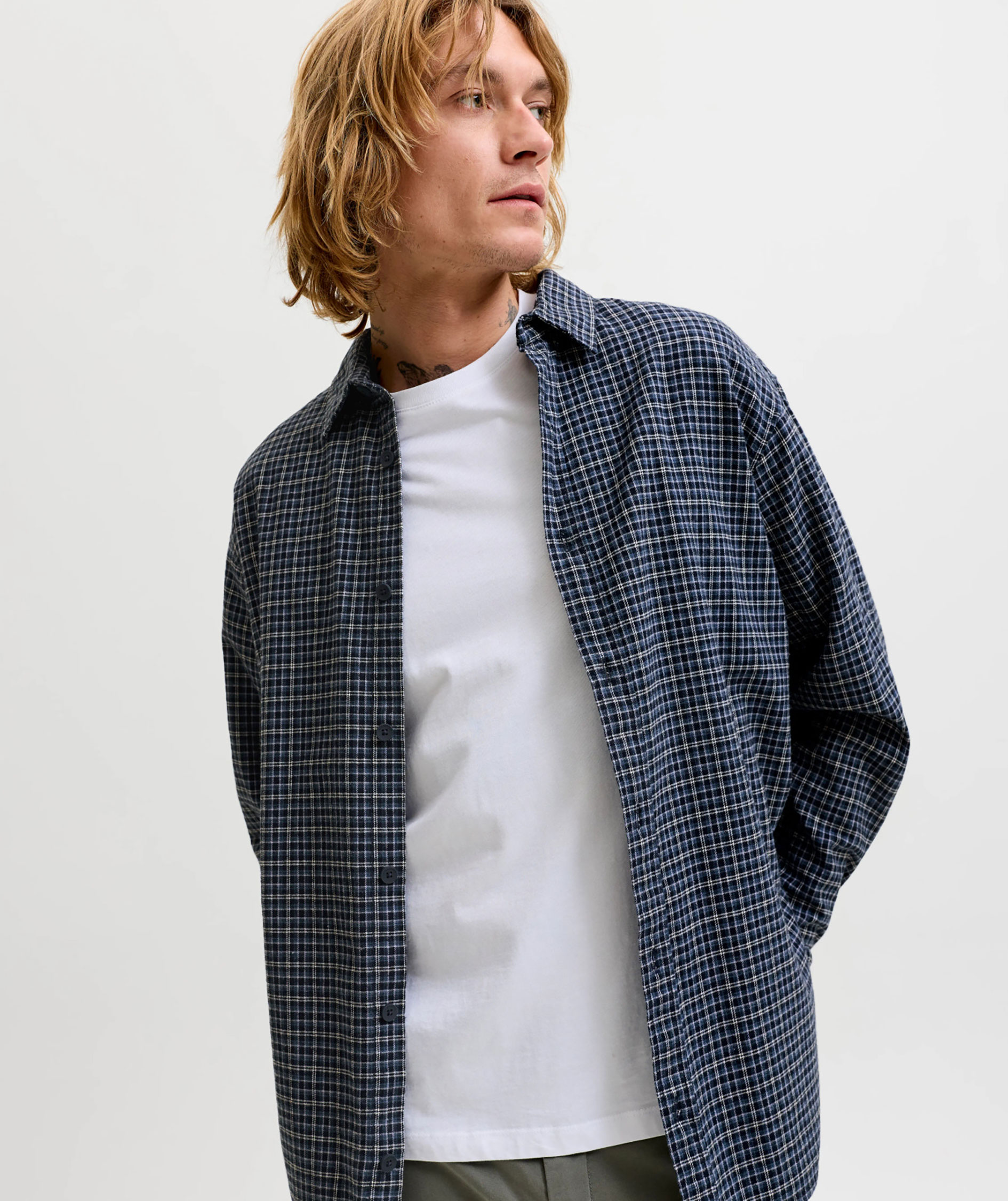 Jack & Jones JJCARTER CHECK Hemd, Navy Blazer, large image number 7