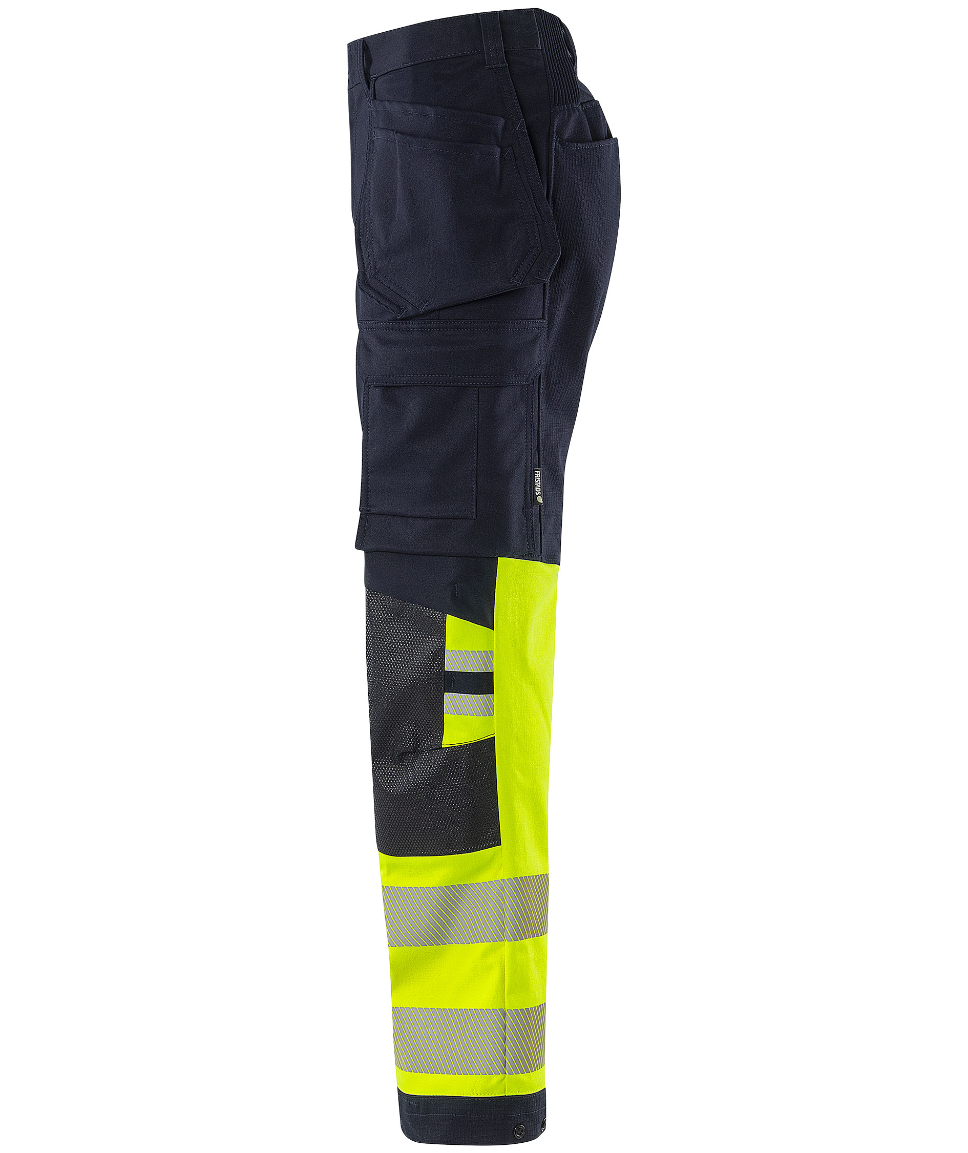Fristads Flamestat Green h&aring;ndv&aelig;rkerbukser 2940 GFS, Hi-Vis gul/marine, large image number 2