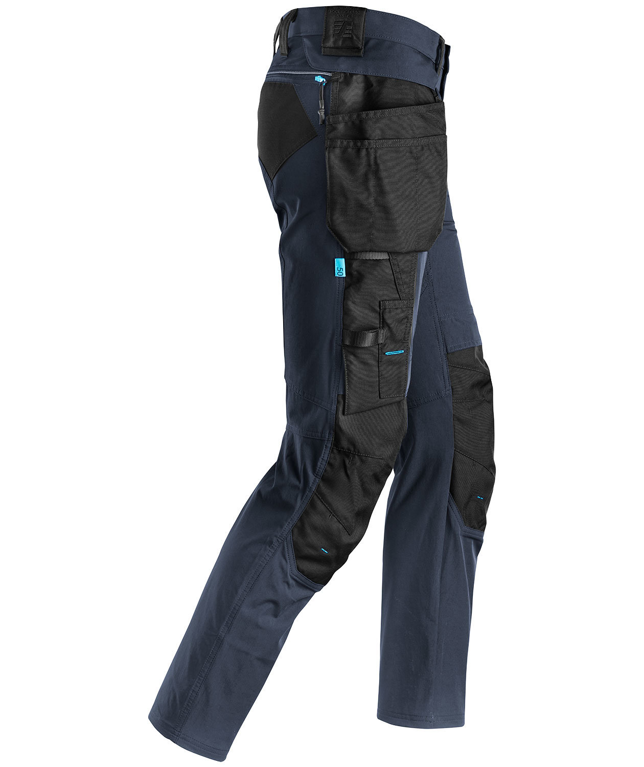 Snickers LiteWork h&aring;ndv&aelig;rkerbukser 6208 full stretch, Navy/Sort, large image number 3