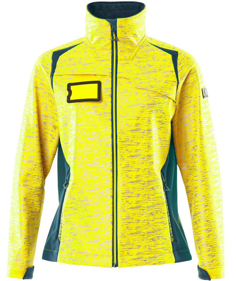Mascot Accelerate Safe dame softshelljakke, Hi-Vis Gul/M&oslash;rk Petroleum, Hi-Vis Gul/M&oslash;rk Petroleum, swatch