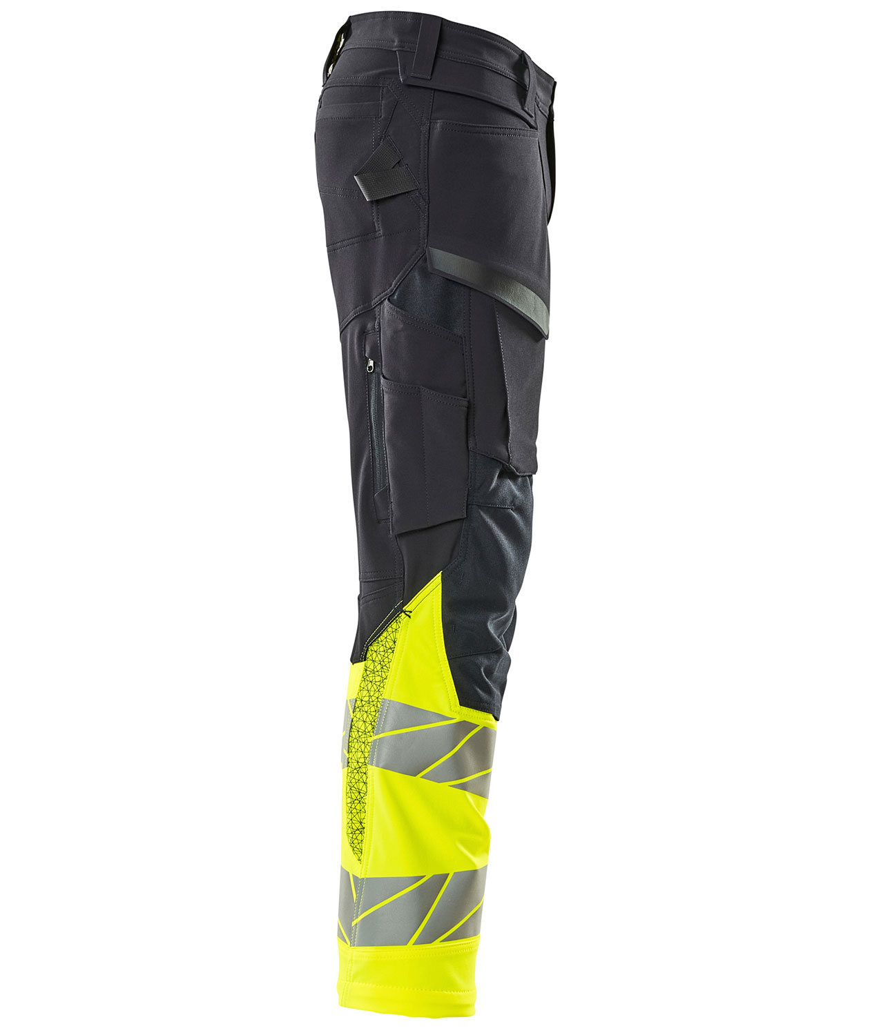 Mascot Accelerate Safe arbetsbyxa full stretch, M&ouml;rk Marinbl&aring;/Hi-Vis Gul, large image number 3