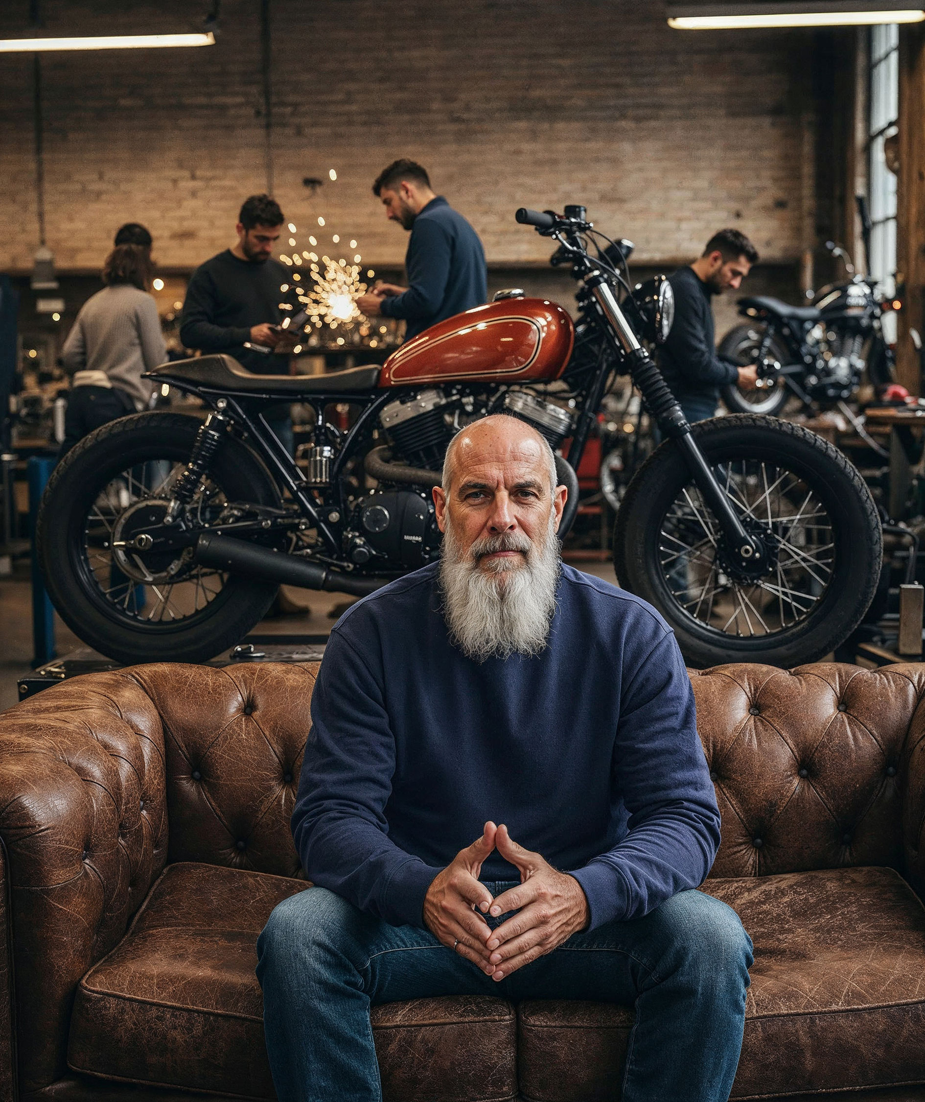 UM Regular fit collegegenser, Navy, large image number 5