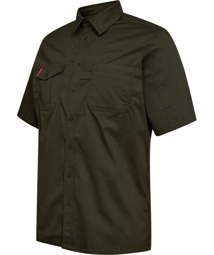 Engel Extend kort&aelig;rmet arbejdsskjorte, Forest green, large image number 2