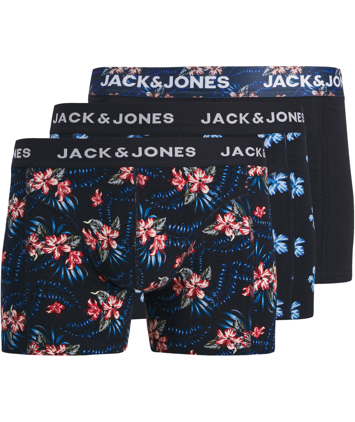 Jack & Jones JACLAMINE FLOWER 3-pack boksershorts, Sky Captain