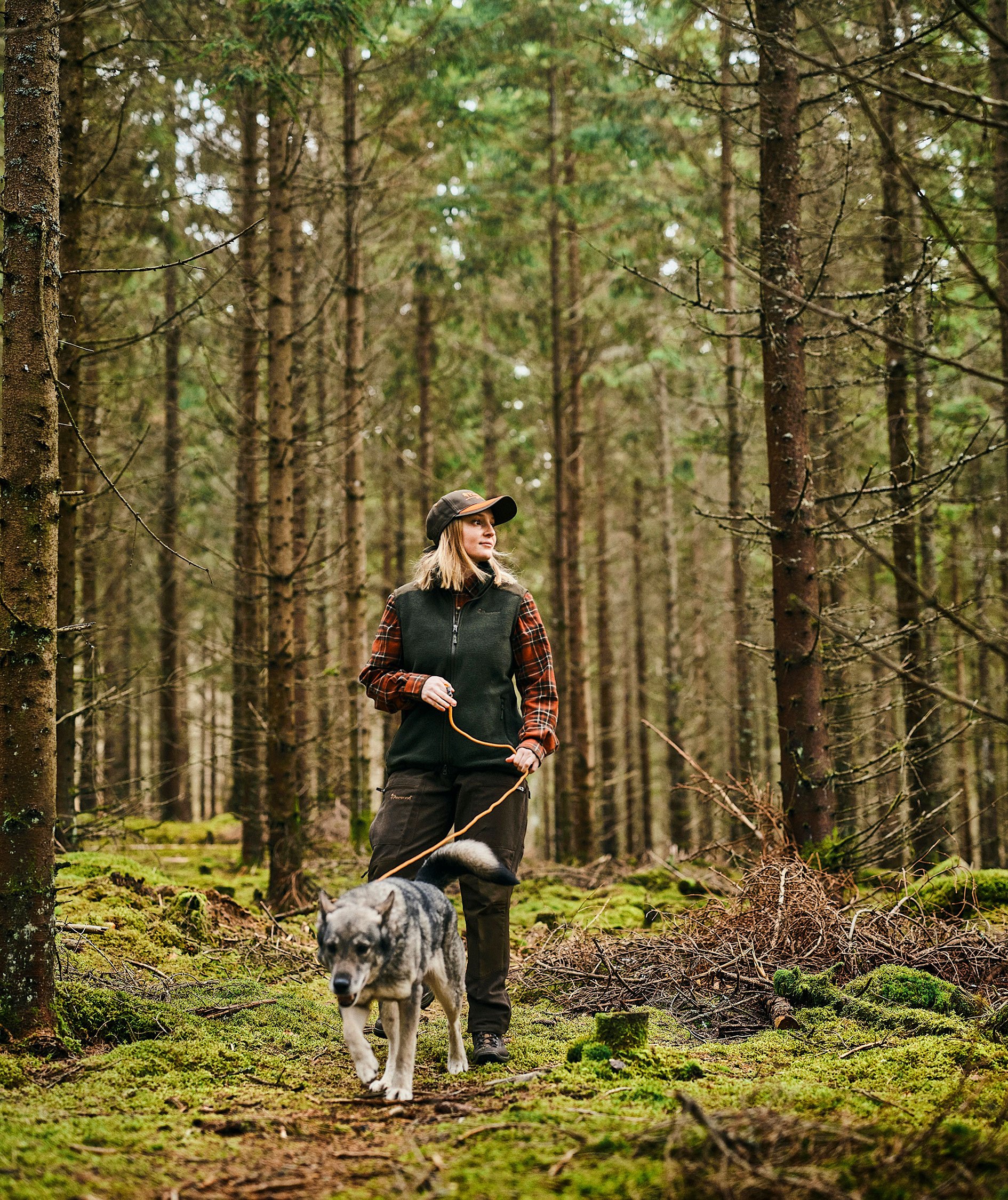 Pinewood Prestwick Exclusive dame flannelskjorte, Dark Terracotta/Dark Green, large image number 3