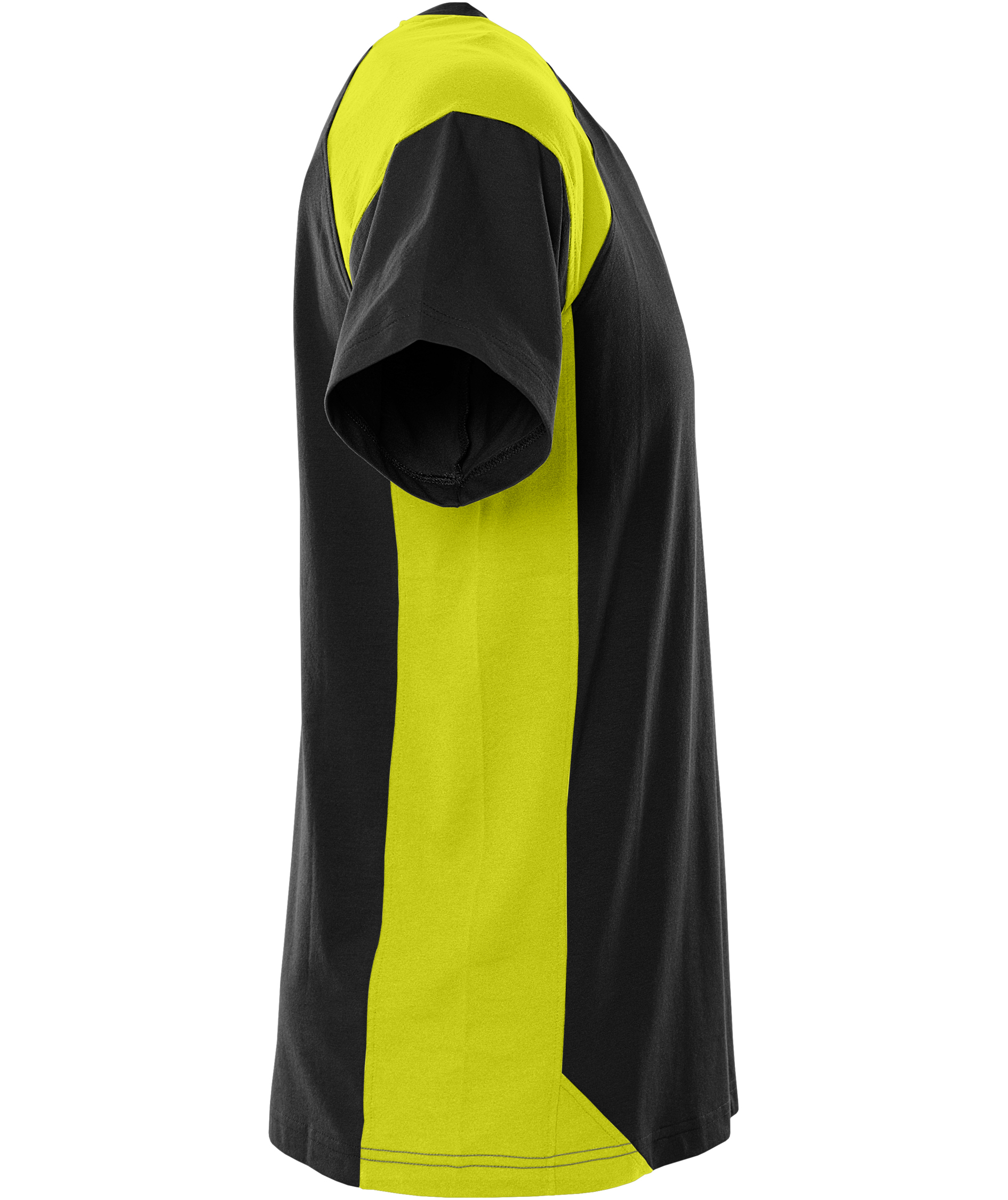 Fristads Heavy T-shirt 7046 GTM, Svart/Varselgul, large image number 2