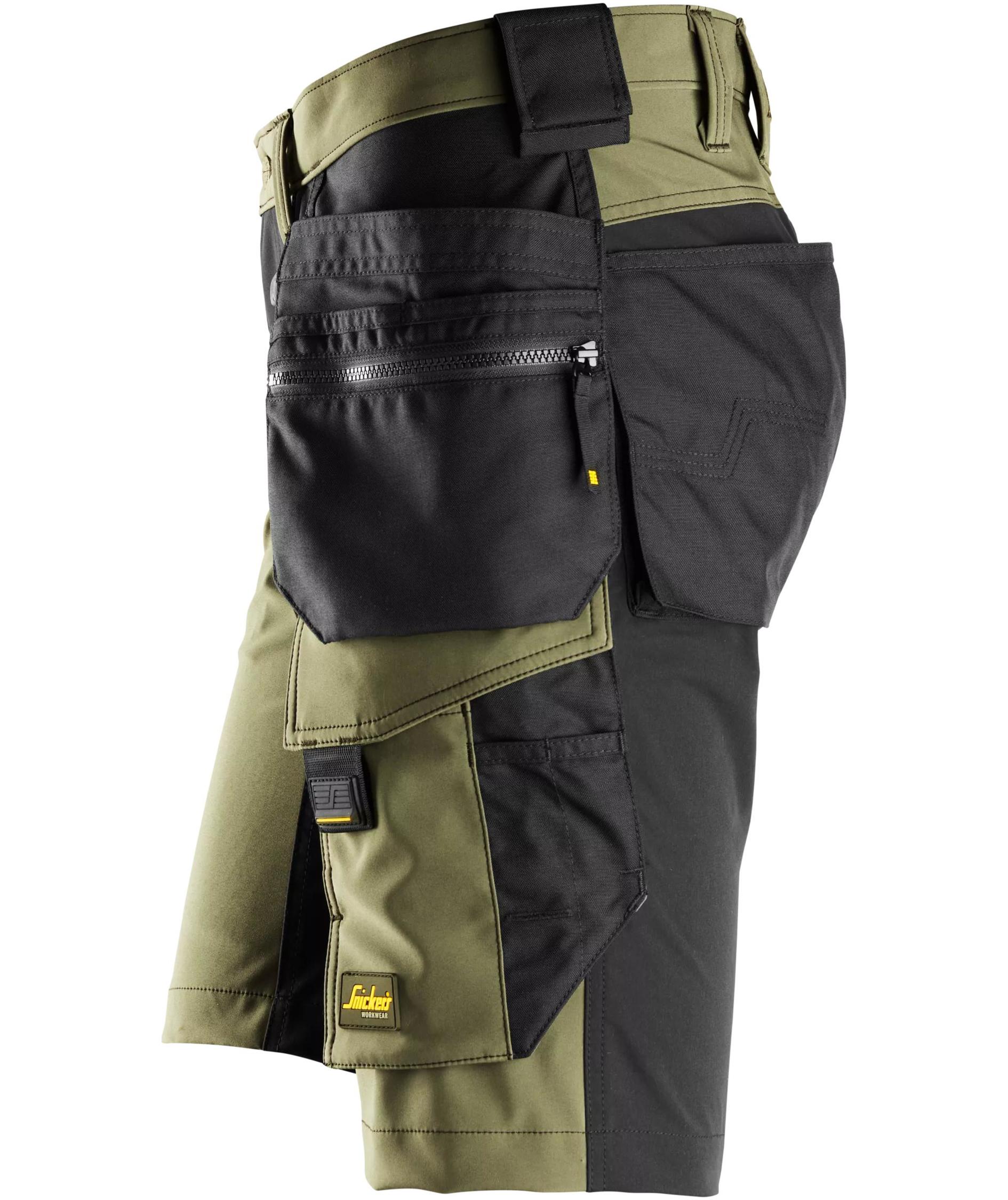 Snickers AllroundWork hantverksshorts 6175 full stretch, Khaki Green/Black, large image number 3