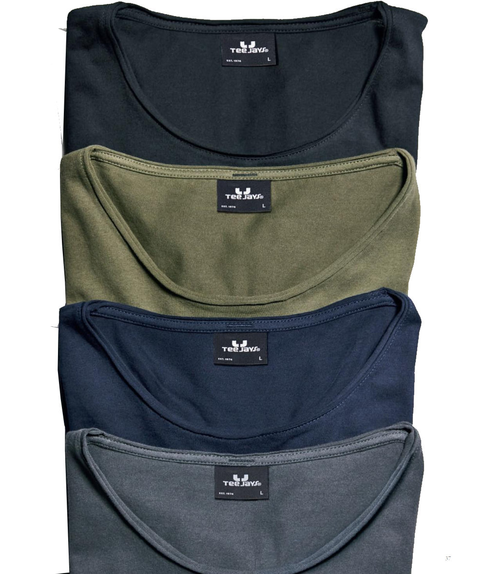 Tee Jays Raw Edge T-Shirt, Navy, large image number 1