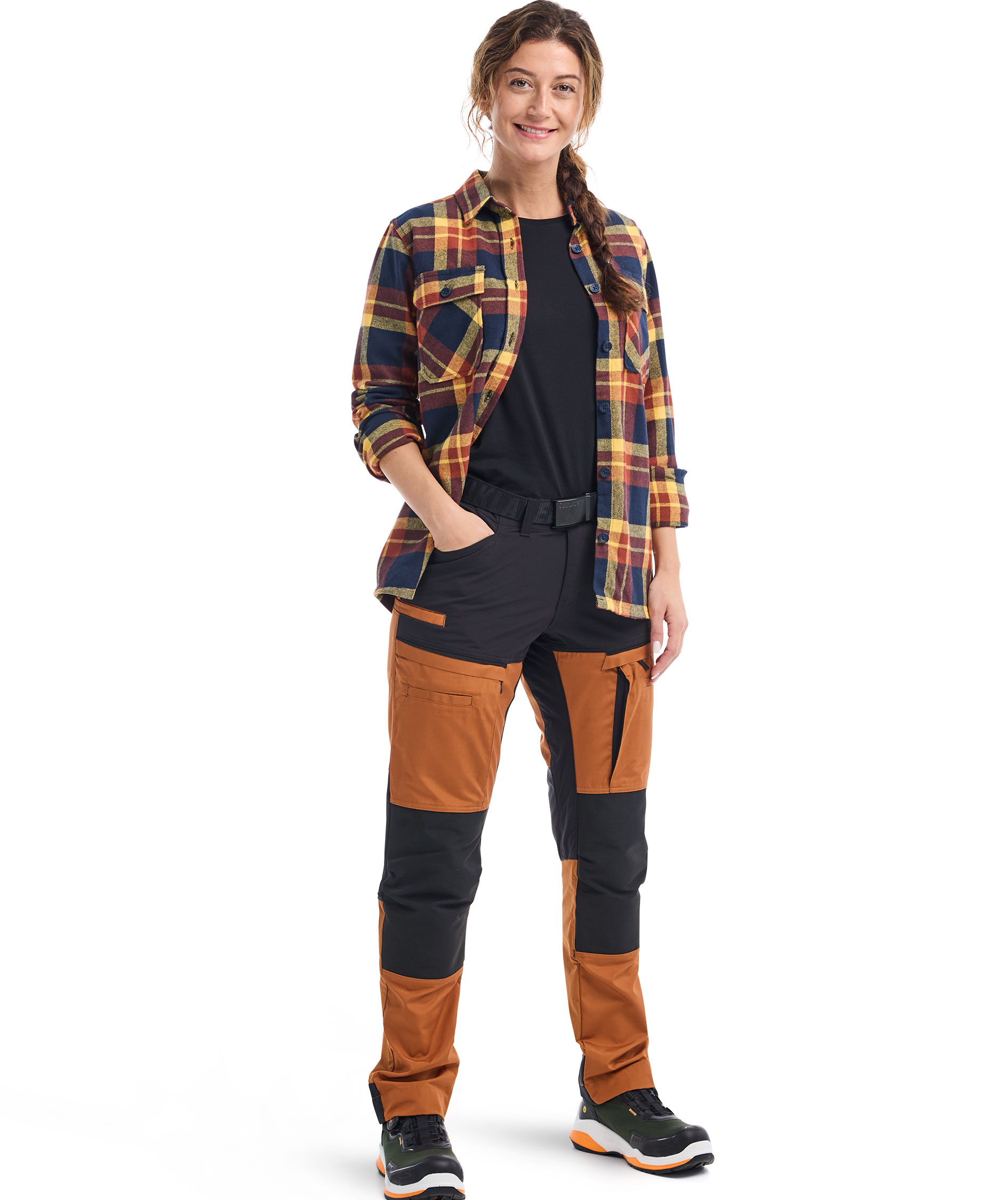 Bl&aring;kl&auml;der dame arbejdsbukser