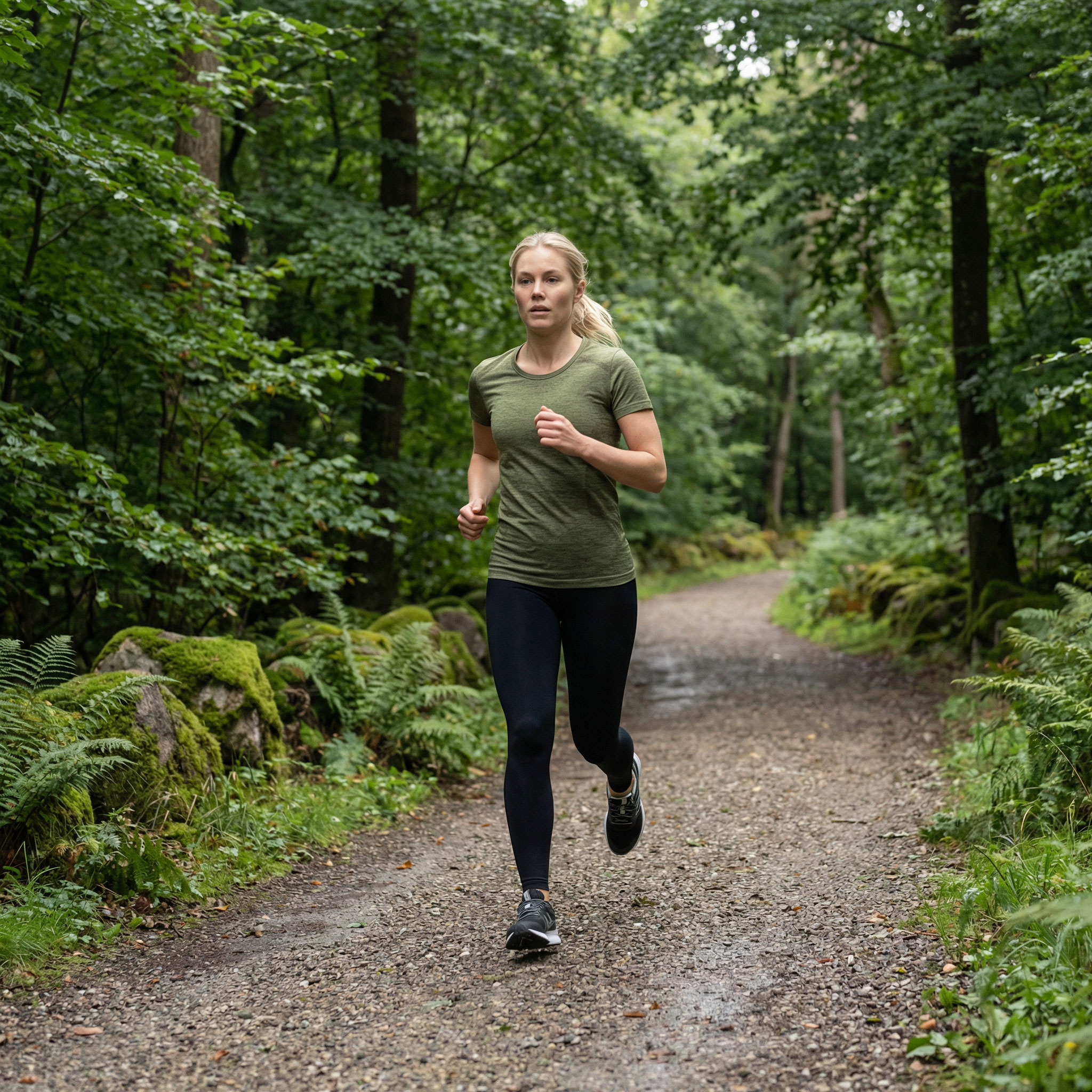 GEYSER Seamless dame T-shirt, Oliven melange