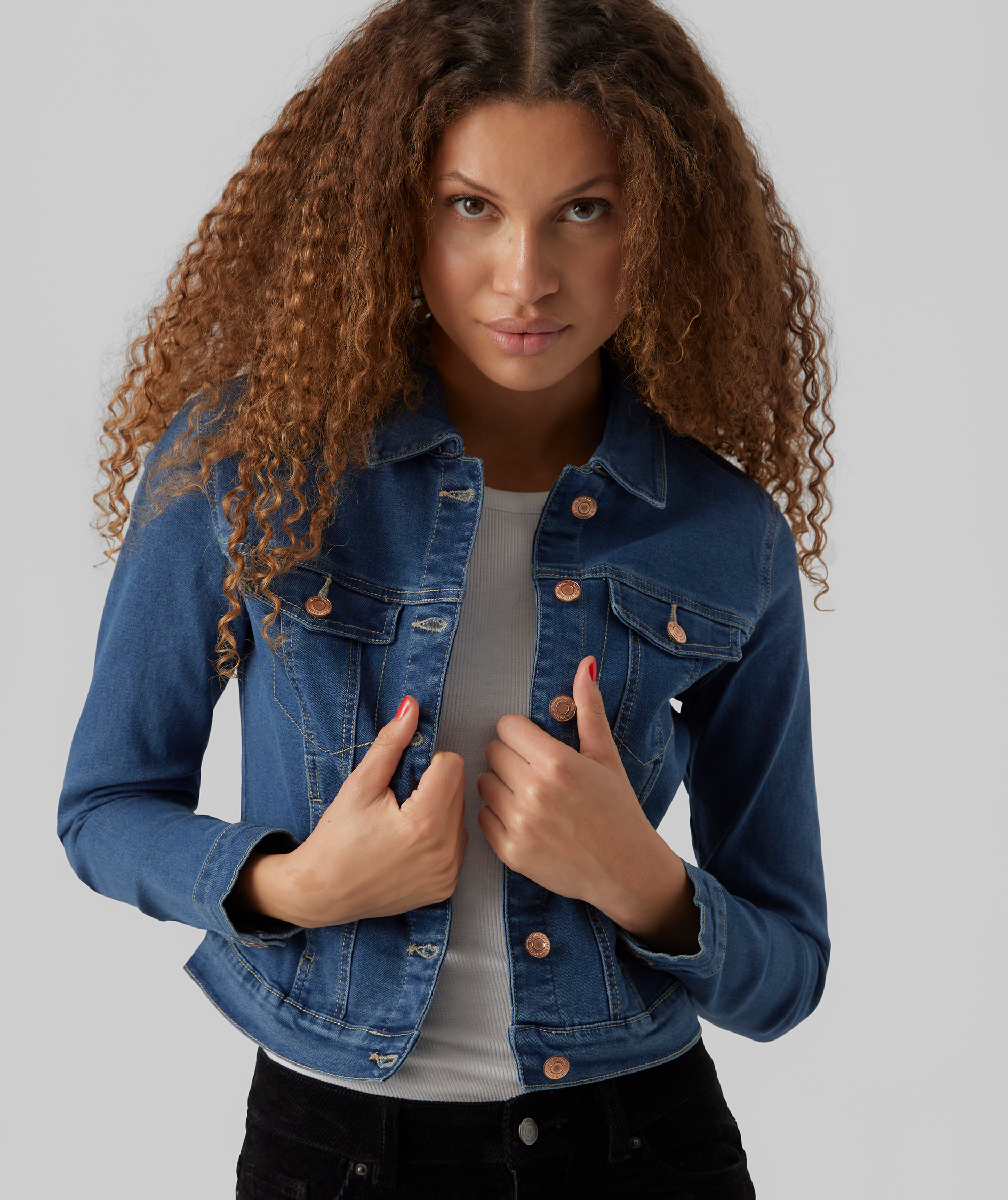 Vero Moda VMLUNA Denim Jacke, Medium Blue Denim, large image number 4