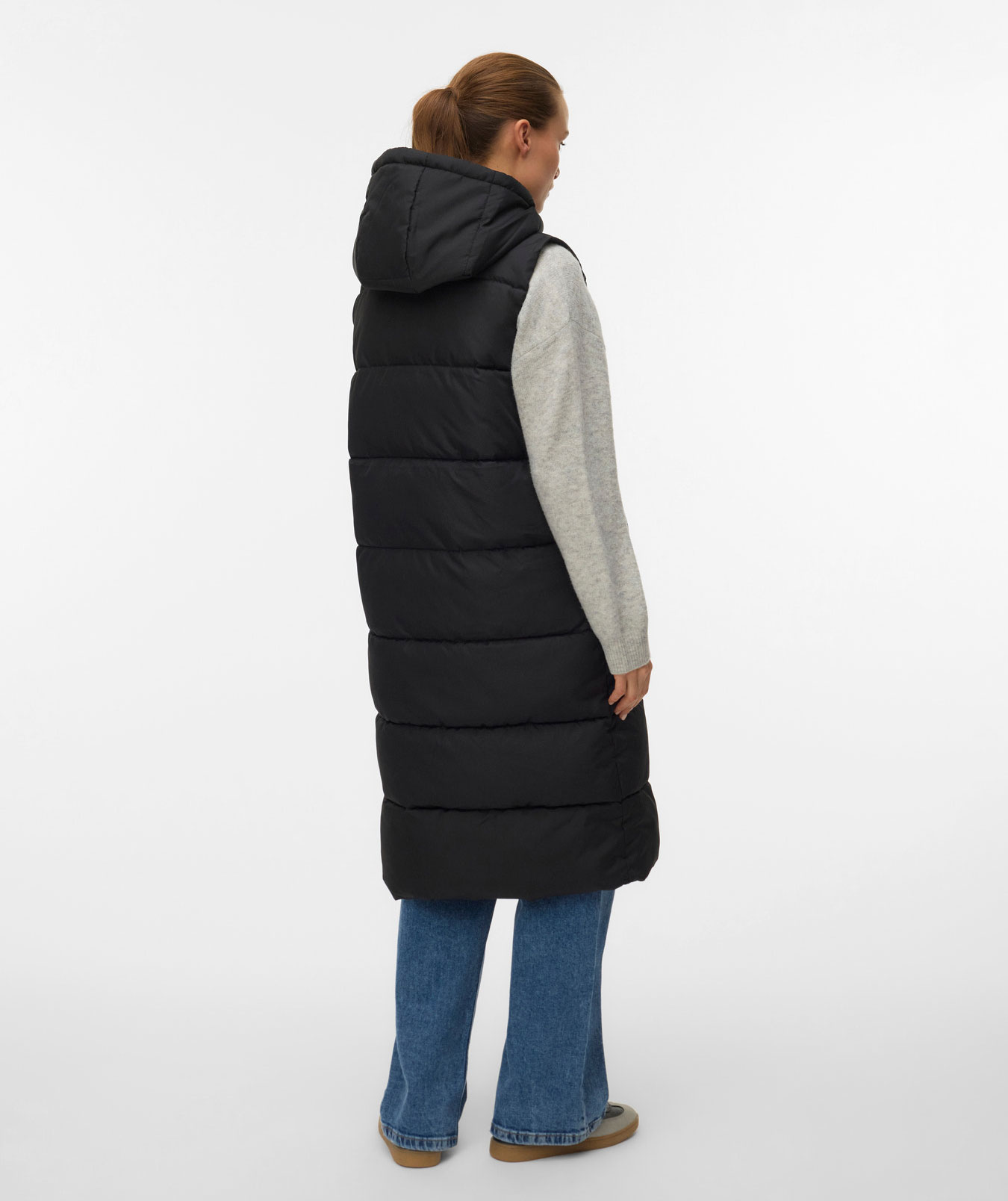 Vero Moda VMMICHELLE l&aring;ng vadderad v&auml;st dam, Black, large image number 2