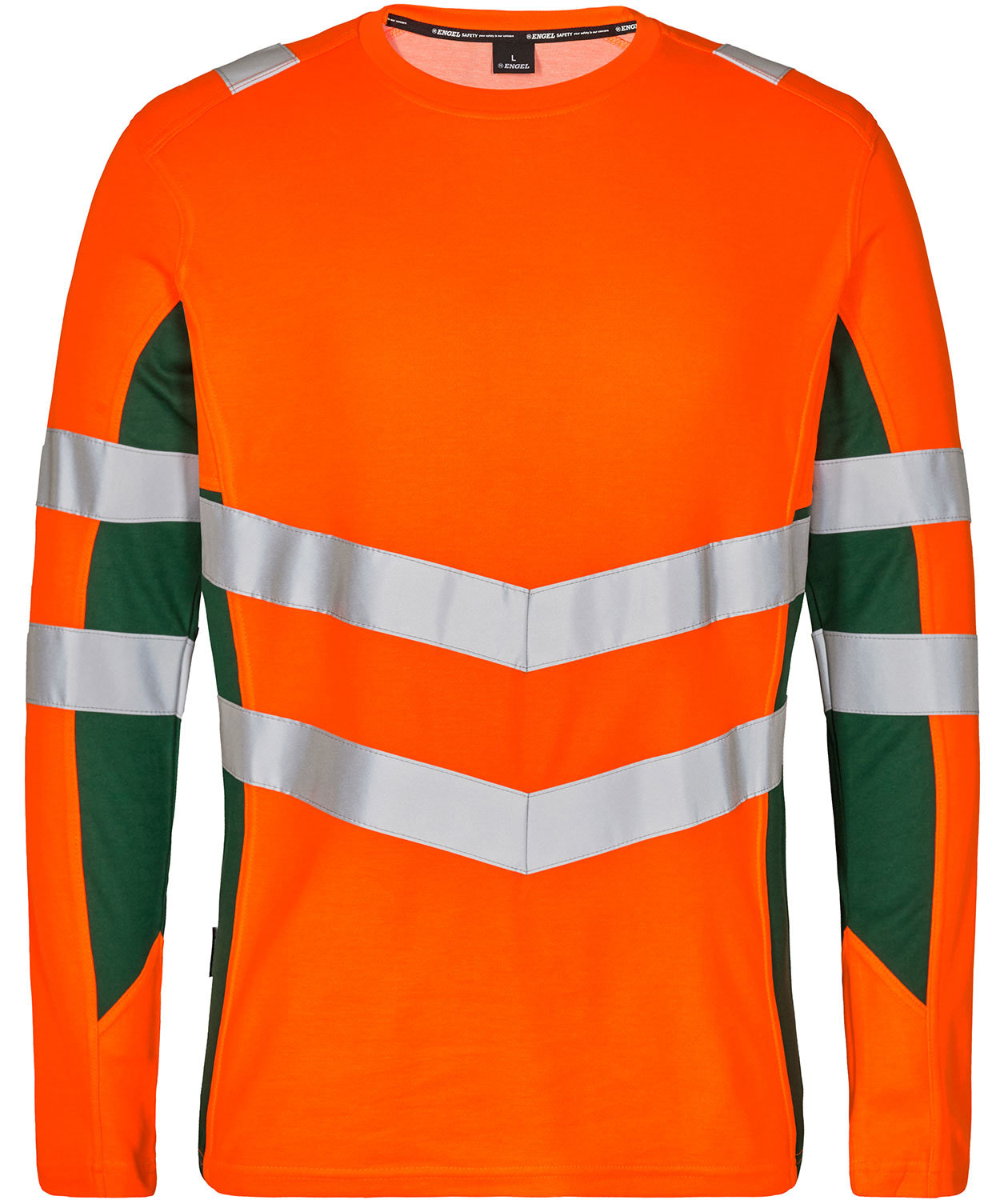 Engel Safety l&aring;ng&auml;rmad T-shirt, Varsel Orange/Gr&ouml;n, Varsel Orange/Gr&ouml;n, swatch