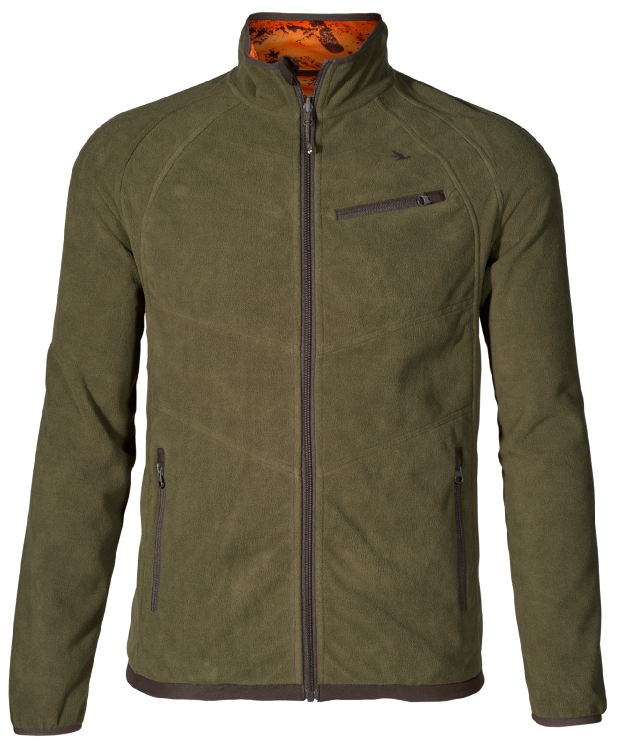 Seeland Vantage reversible fleece jacket, Pine green/InVis Orange blaze