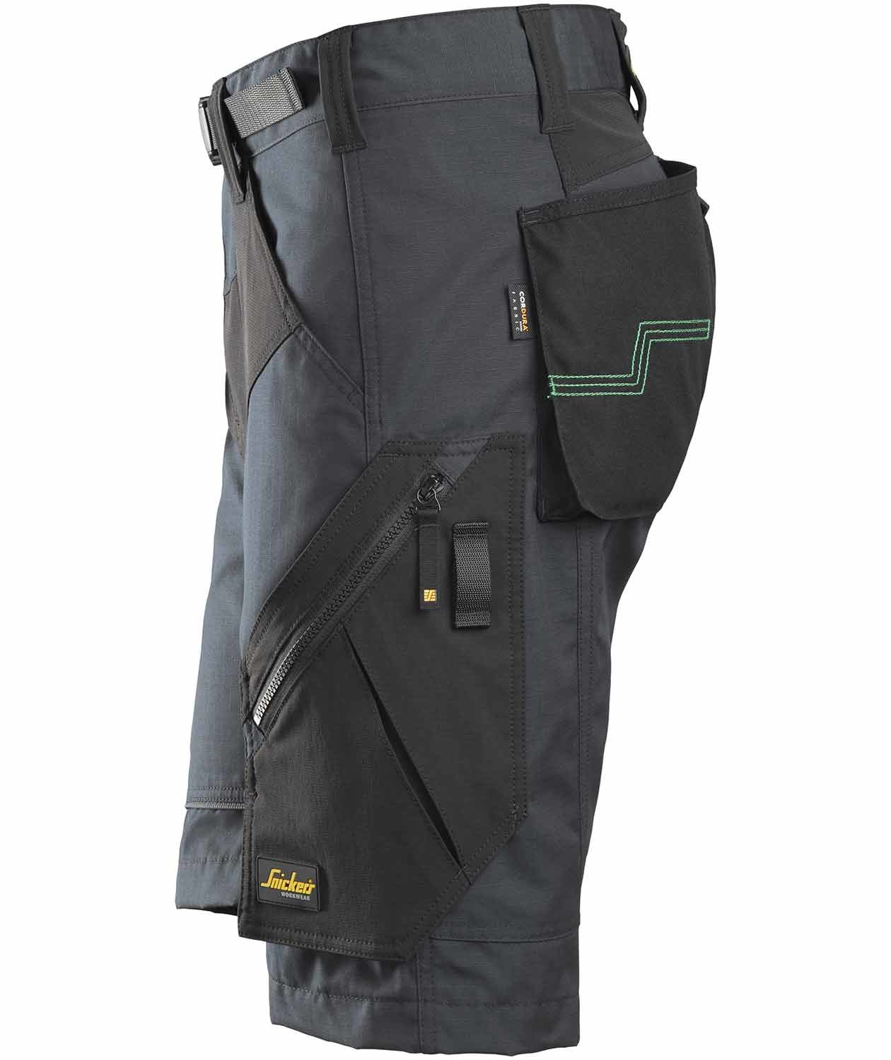 Snickers Flexiwork arbetsshorts 6914, St&aring;lgr&aring;/Svart, large image number 2