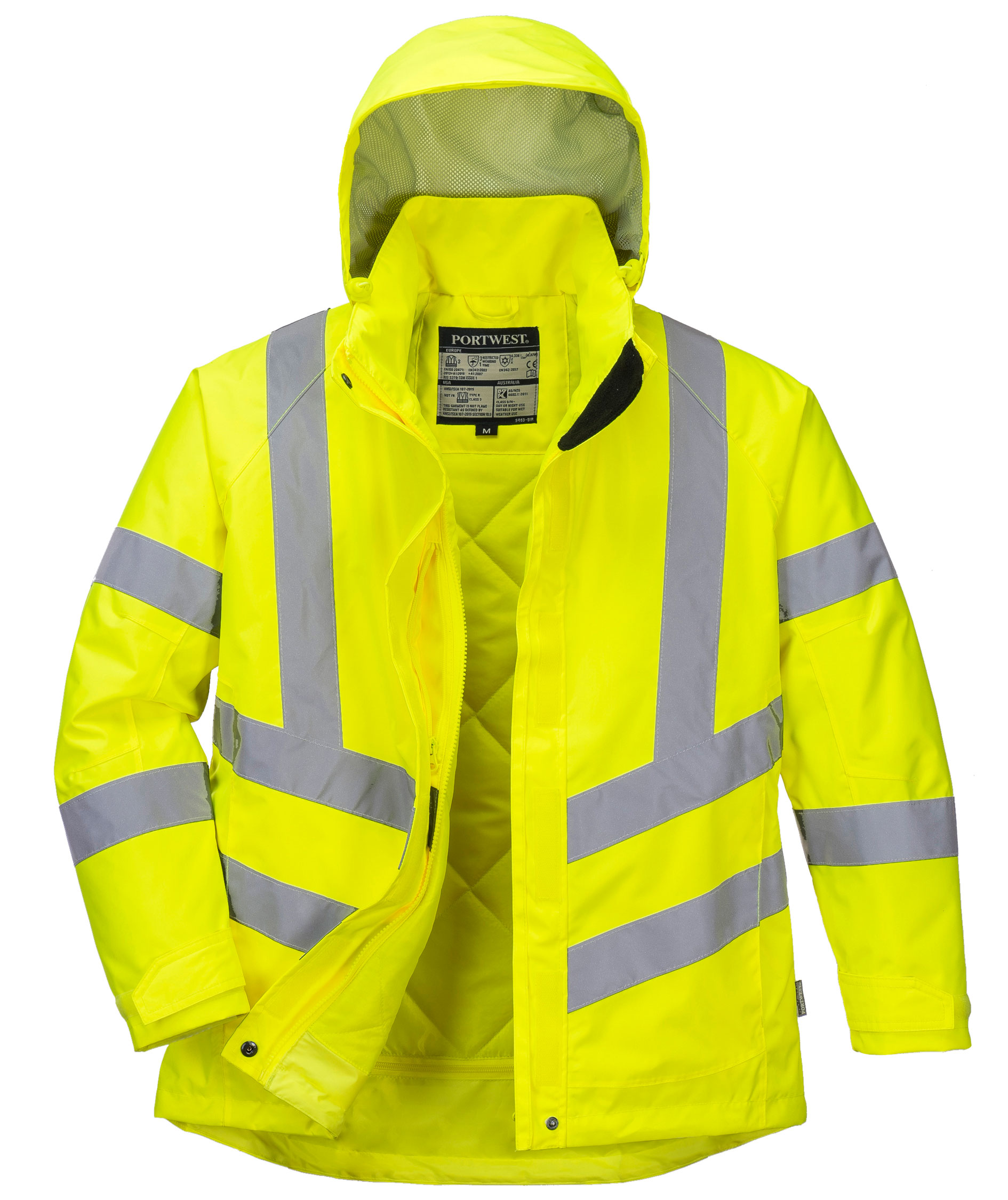 Portwest vinterjacka dam, Varsel Gul