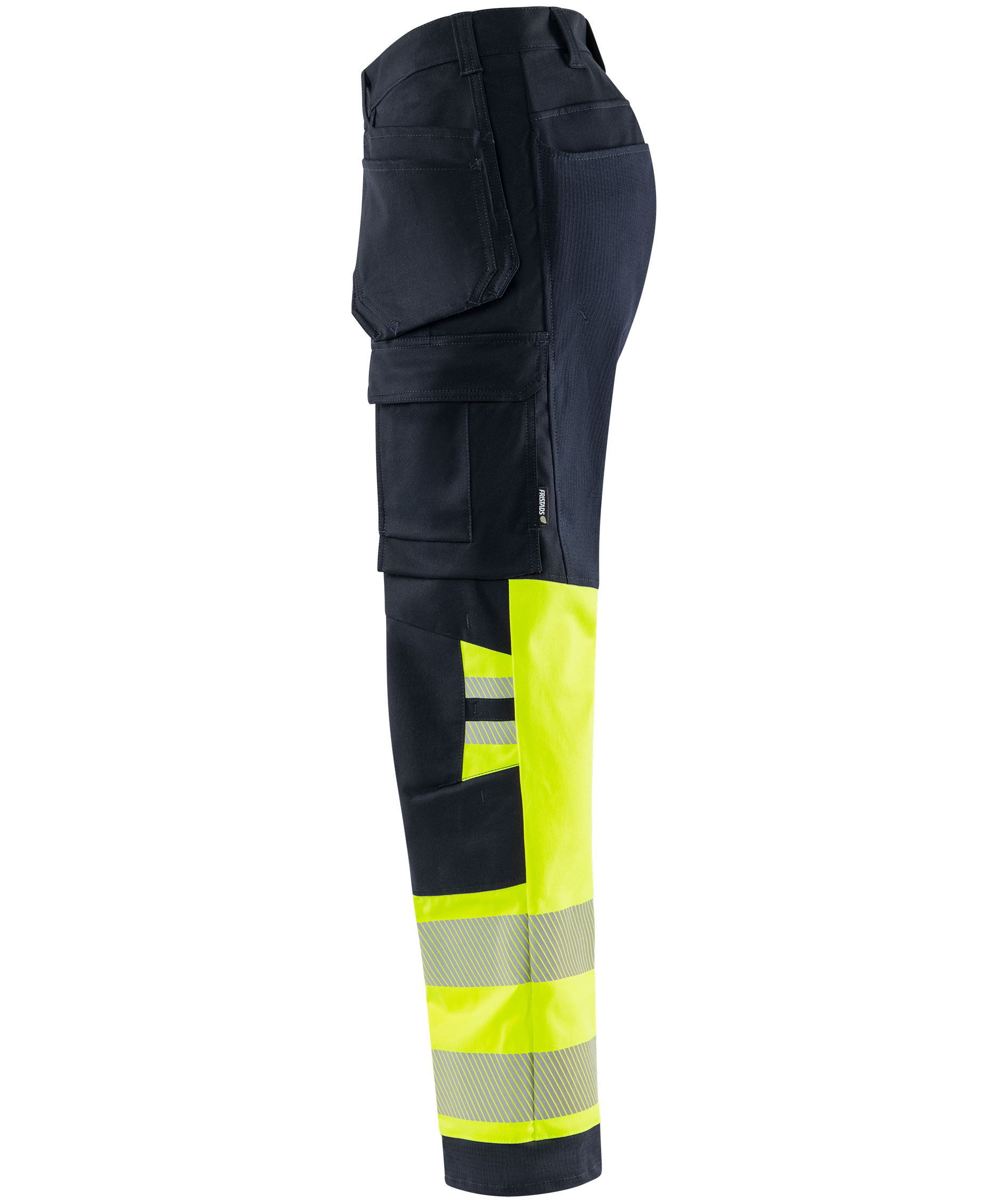 Fristads Flamestat Green h&aring;ndv&aelig;rkerbukser 2950 GFS, Hi-Vis gul/marine, large image number 3