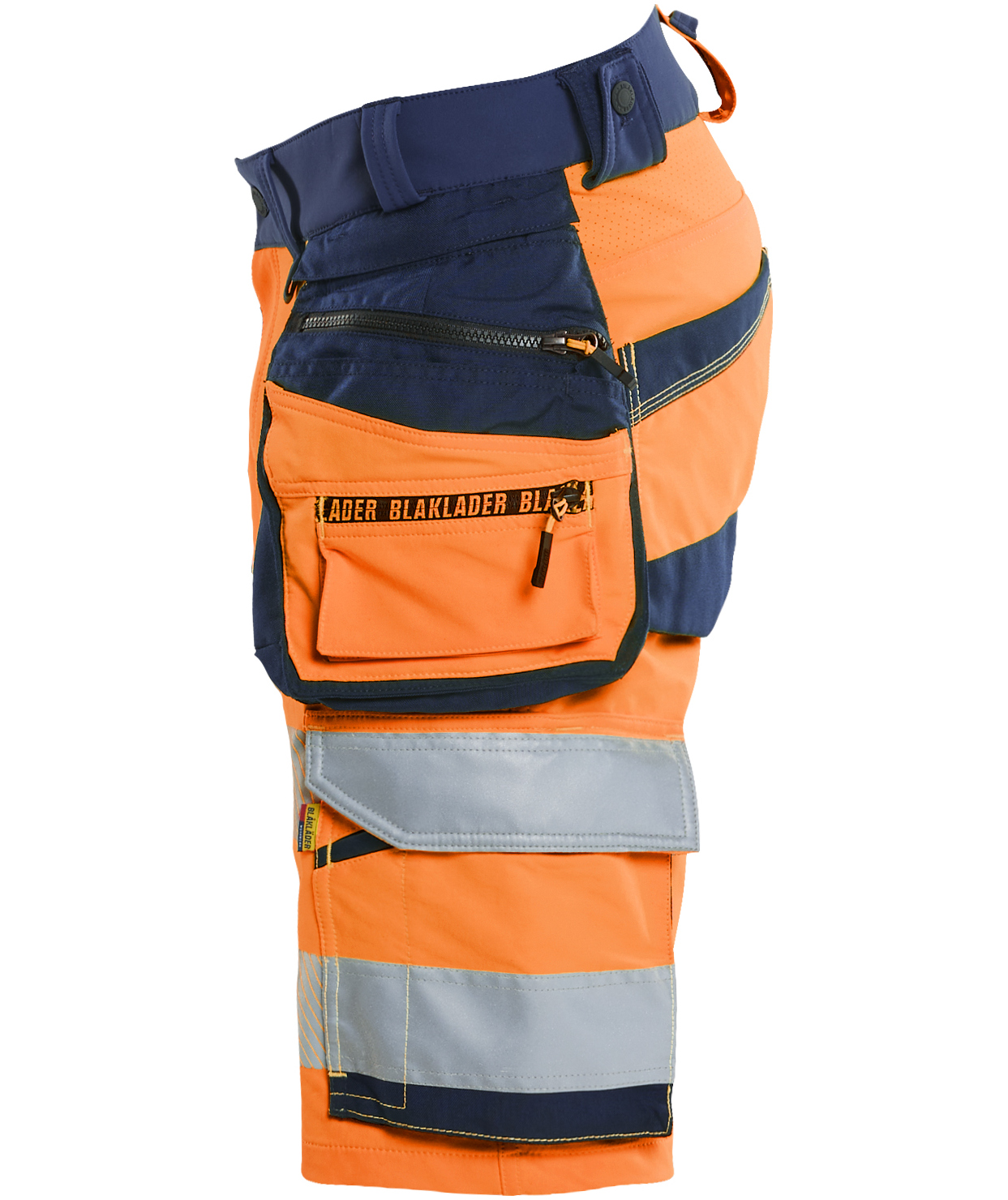 Bl&aring;kl&auml;der Handwerkershorts full stretch, Hi-Vis Orange/Marine, large image number 3