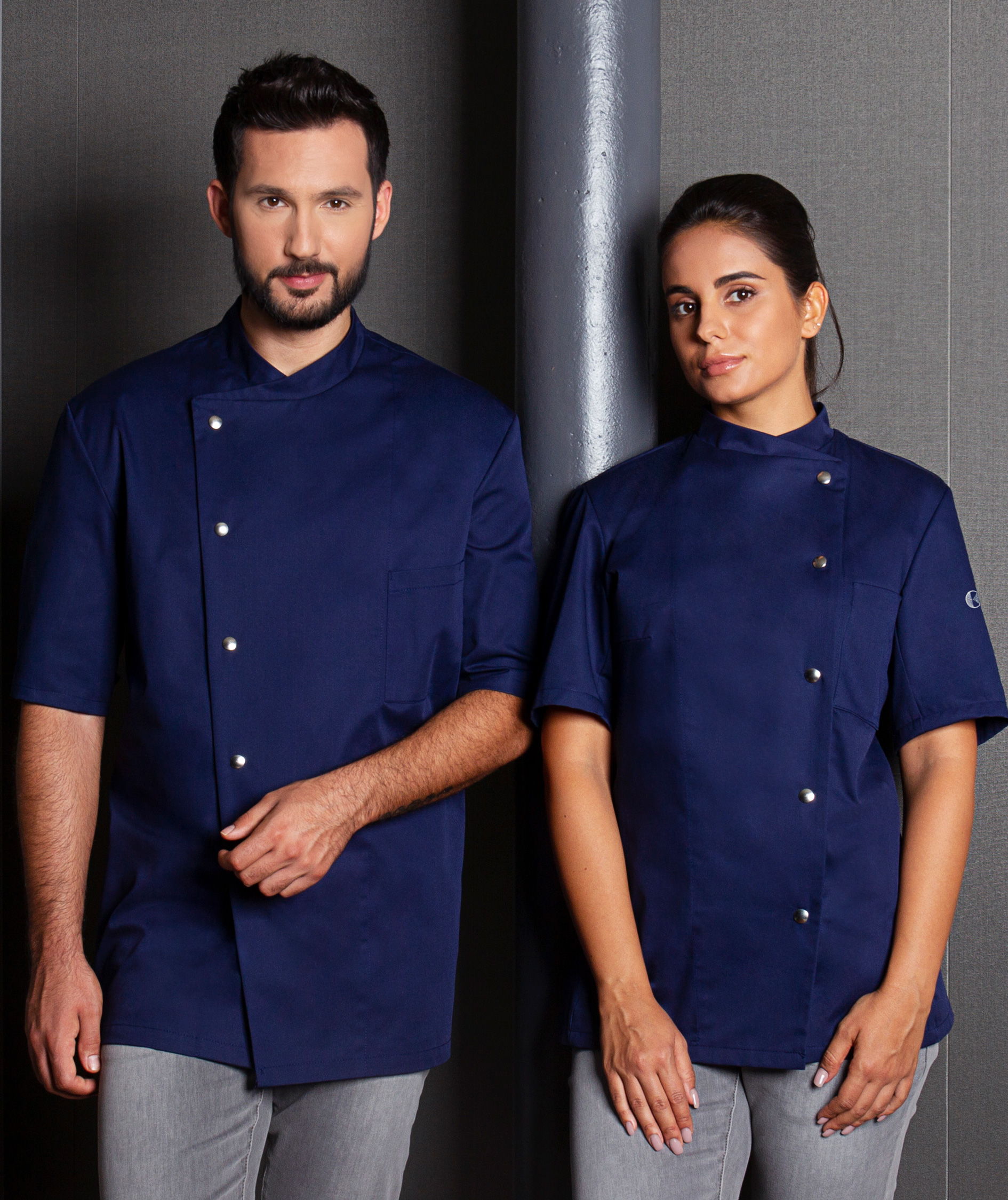 Karlowsky Gustav kurz&auml;rmlige Kochjacke, Navy, large image number 2