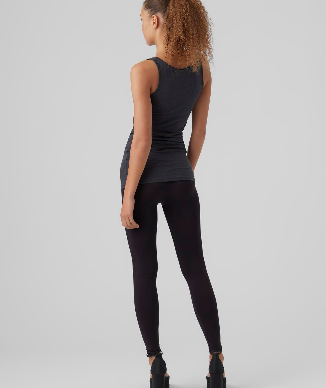 Vero Moda VMMAXI MY SOFT l&aring;ng linne dam, Dark Grey Melange, large image number 2