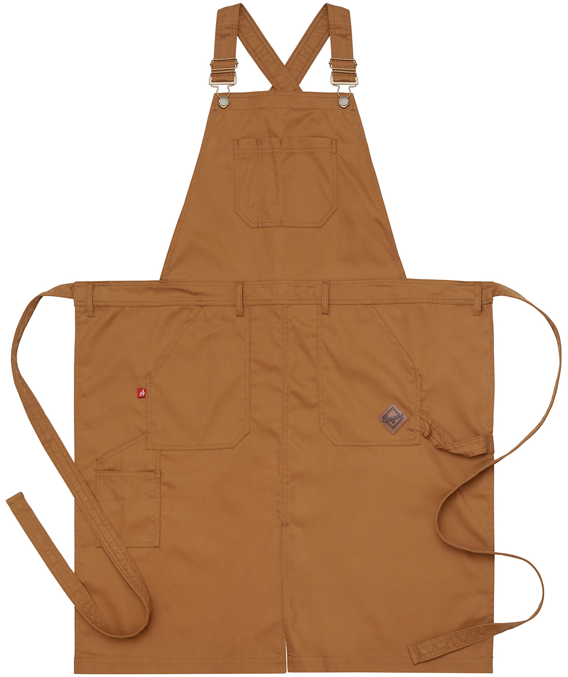 Segers 4092 brystlommeforkle med lommer, Nougat