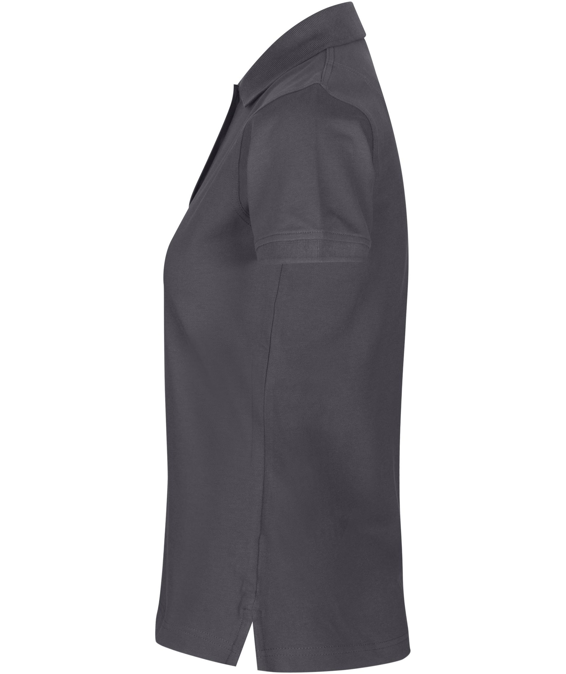 ID dame Pique Polo T-shirt med stretch, Koksgr&aring;, large image number 3