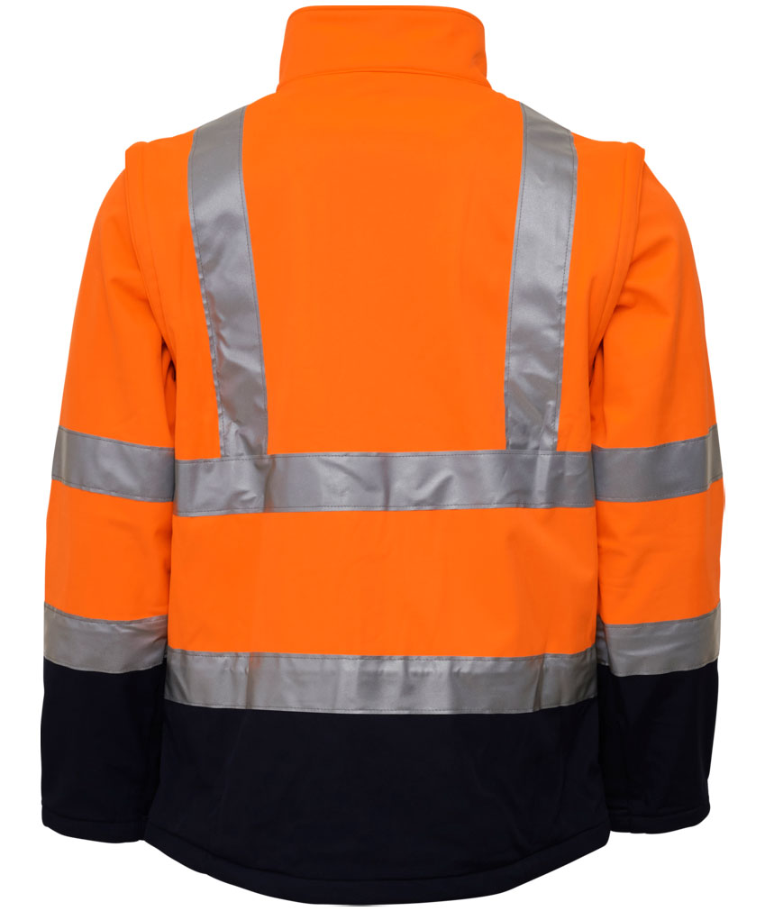 ELKA Visible Xtreme 2-i-1 softshelljakke, Hi-vis Oransje/Marinebl&aring;, large image number 1