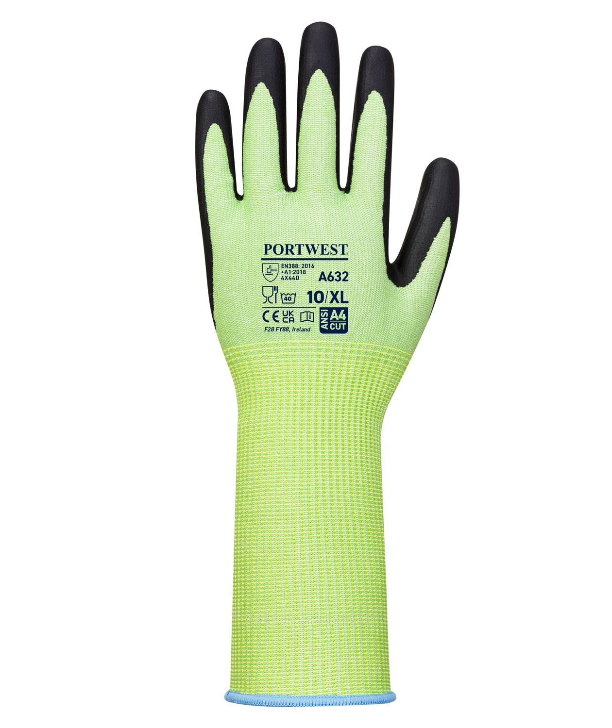 Portwest A632 cut protection gloves Cut D, Green/Black