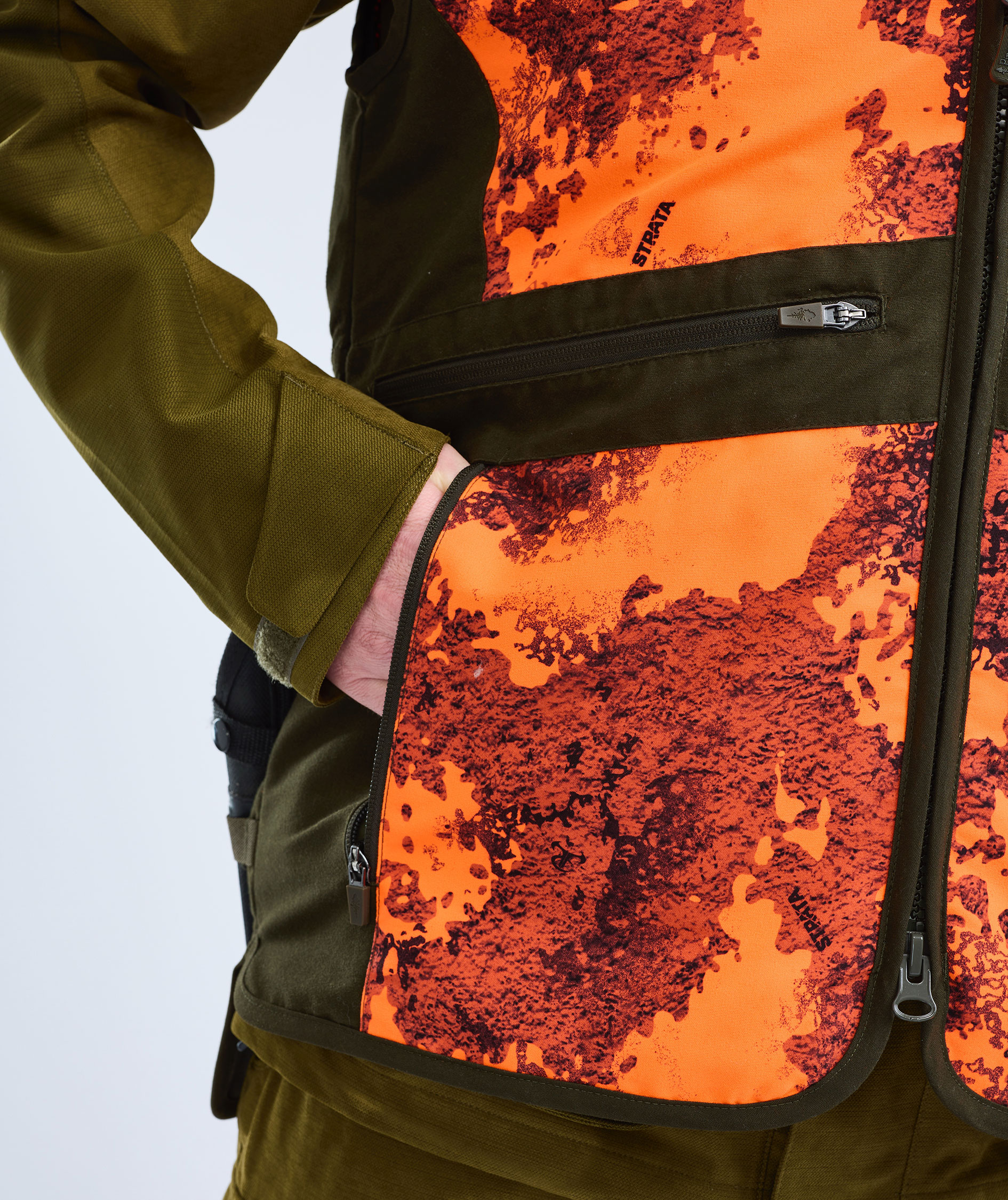 Pinewood&nbsp;Furudal Hunters Pro 2.0 Camou vest, Strata Blaze/Moss Green, large image number 5