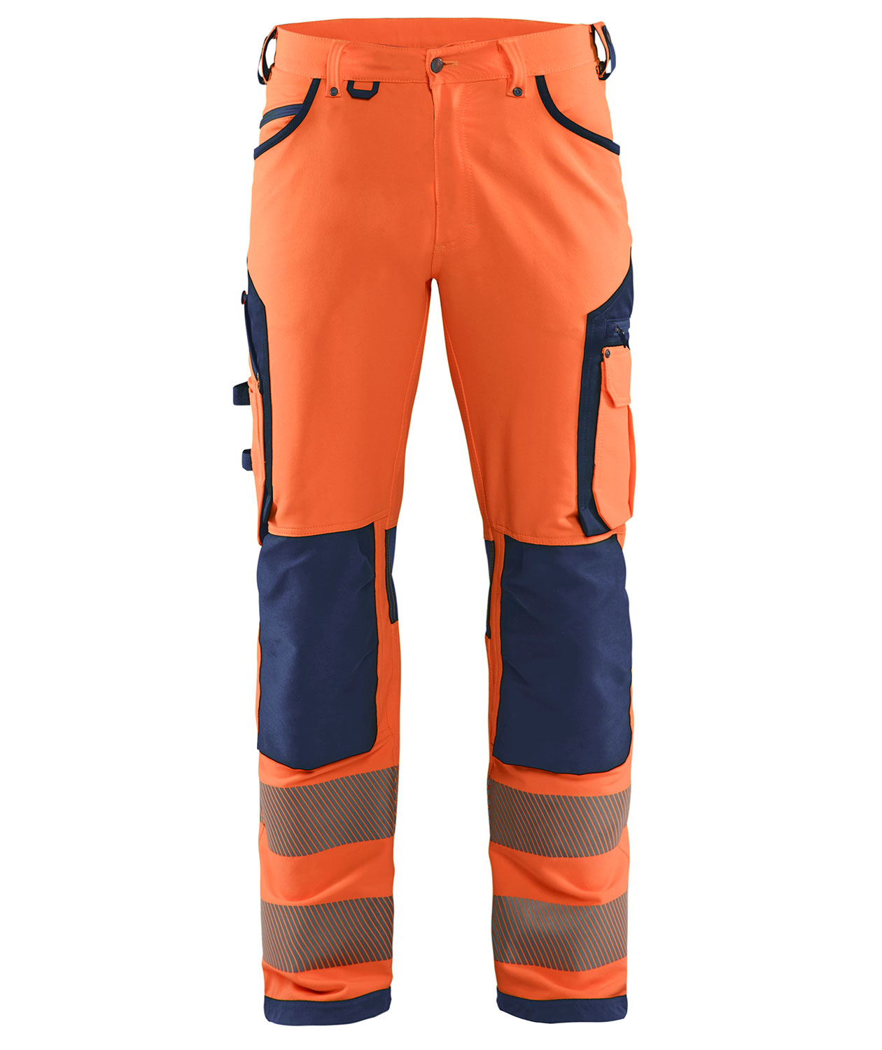 Bl&aring;kl&auml;der arbetsbyxa full stretch, Varsel Orange/Marinbl&aring;, Varsel Orange/Marinbl&aring;, swatch
