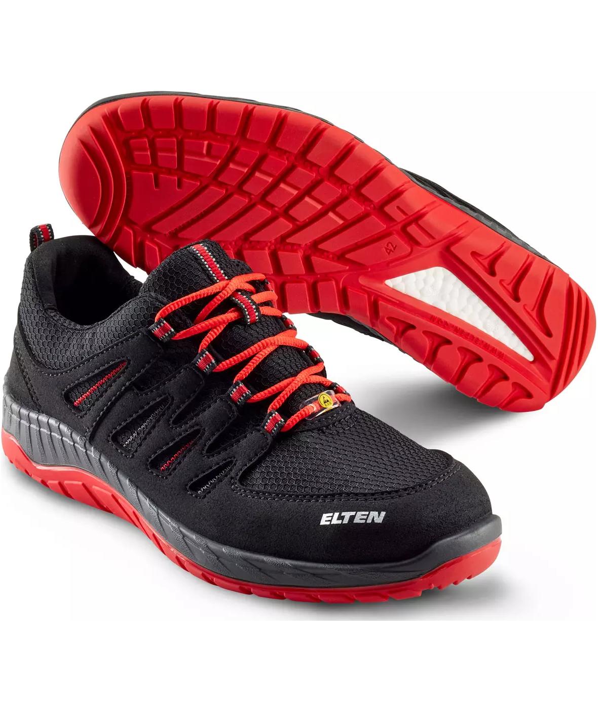 2. Sortering Elten Maddox Black-Red Low arbeidssko O2, Svart