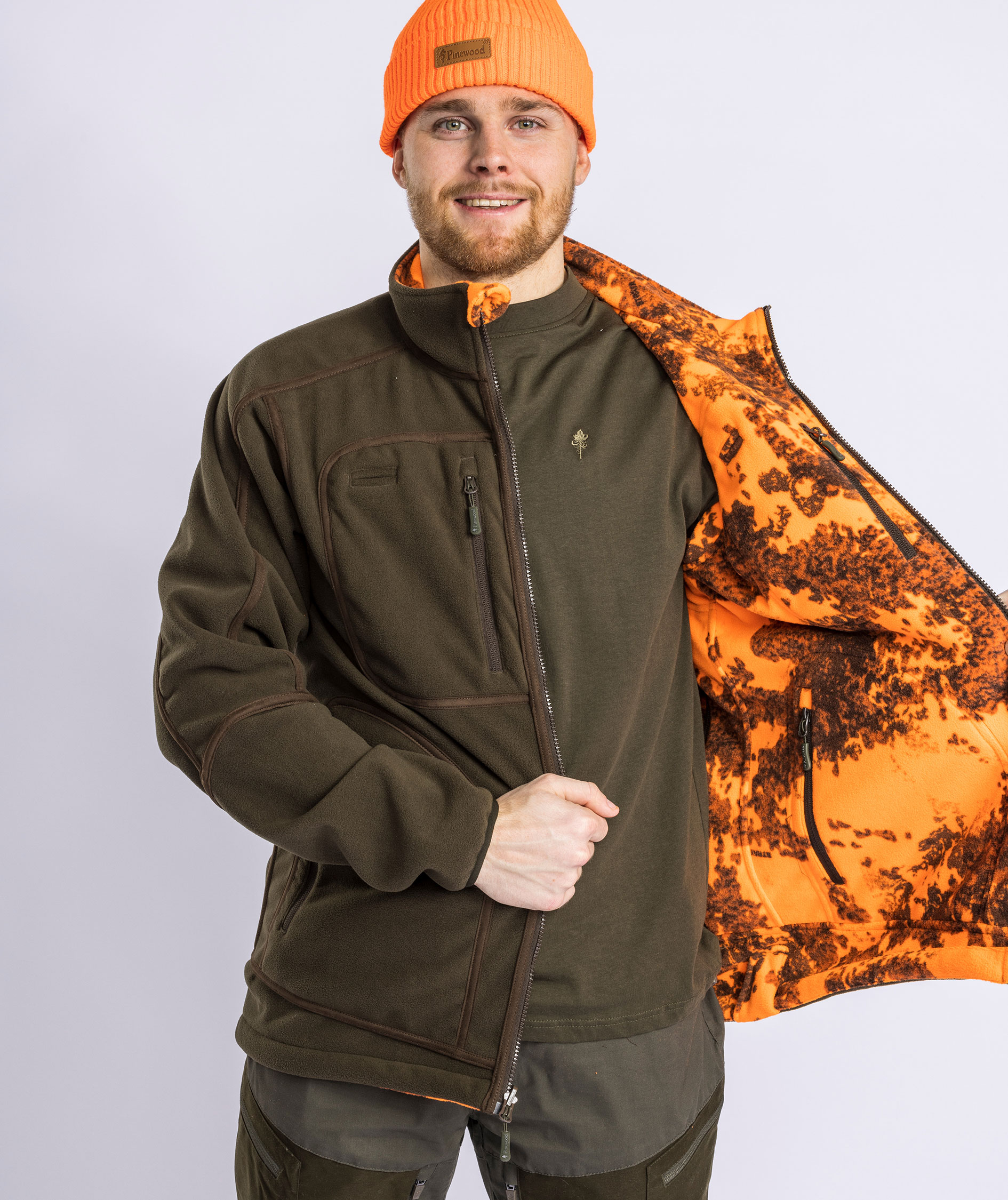 Pinewood&nbsp;Furudal Reversible Camou fleecejakke, Hunting Brown/Strata Blaze, large image number 10