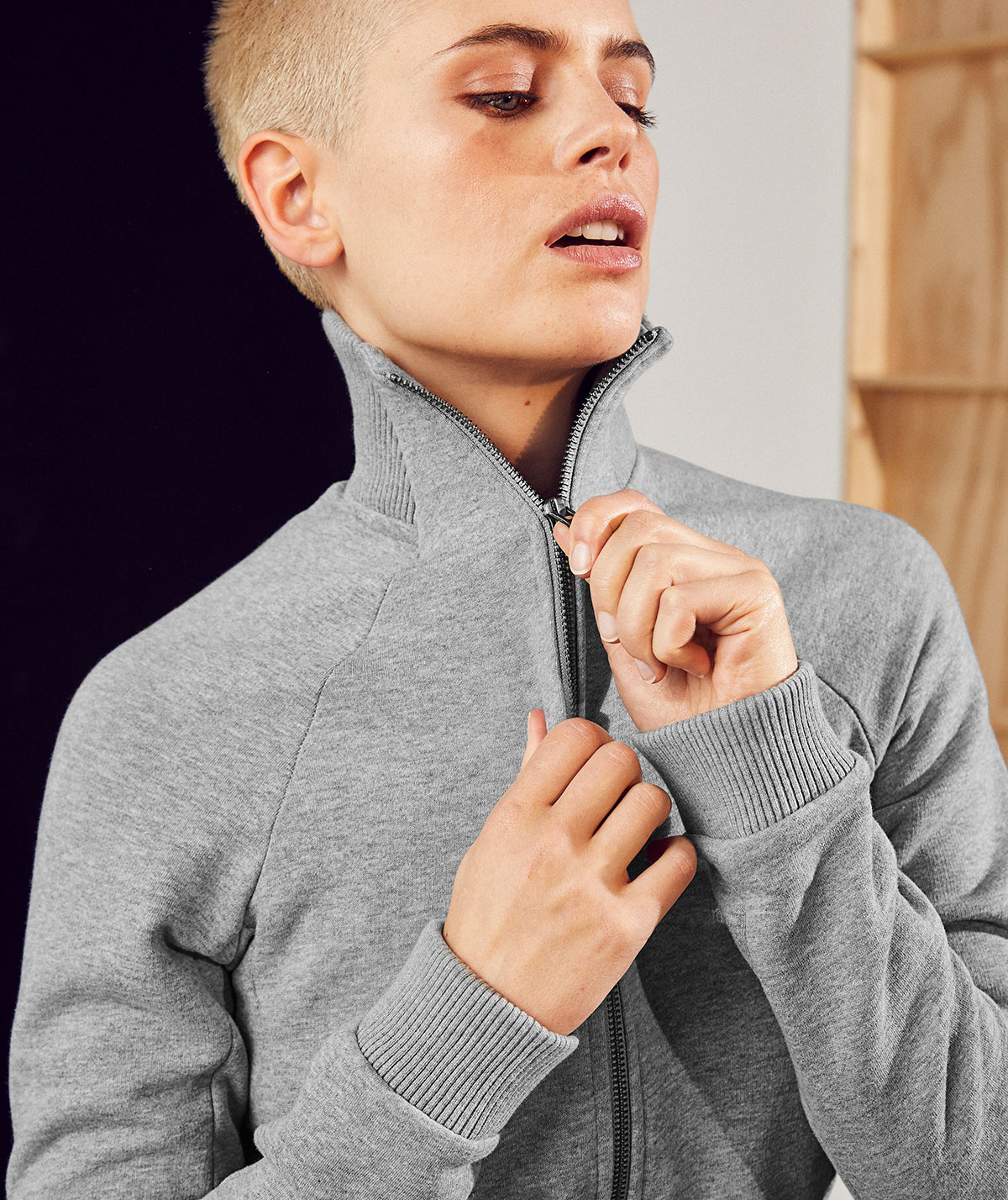 ID dame cardigan med glidel&aring;s, Gr&aring;&nbsp;Melange, large image number 1