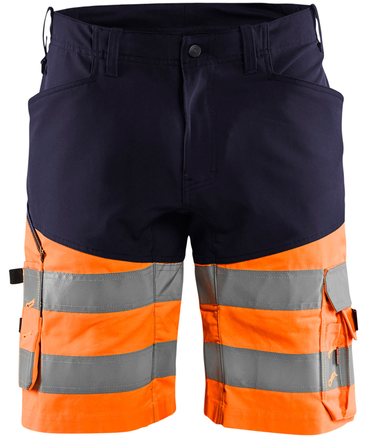Bl&aring;kl&auml;der arbejdsshorts, Marine/Hi-Vis Orange, large image number 0