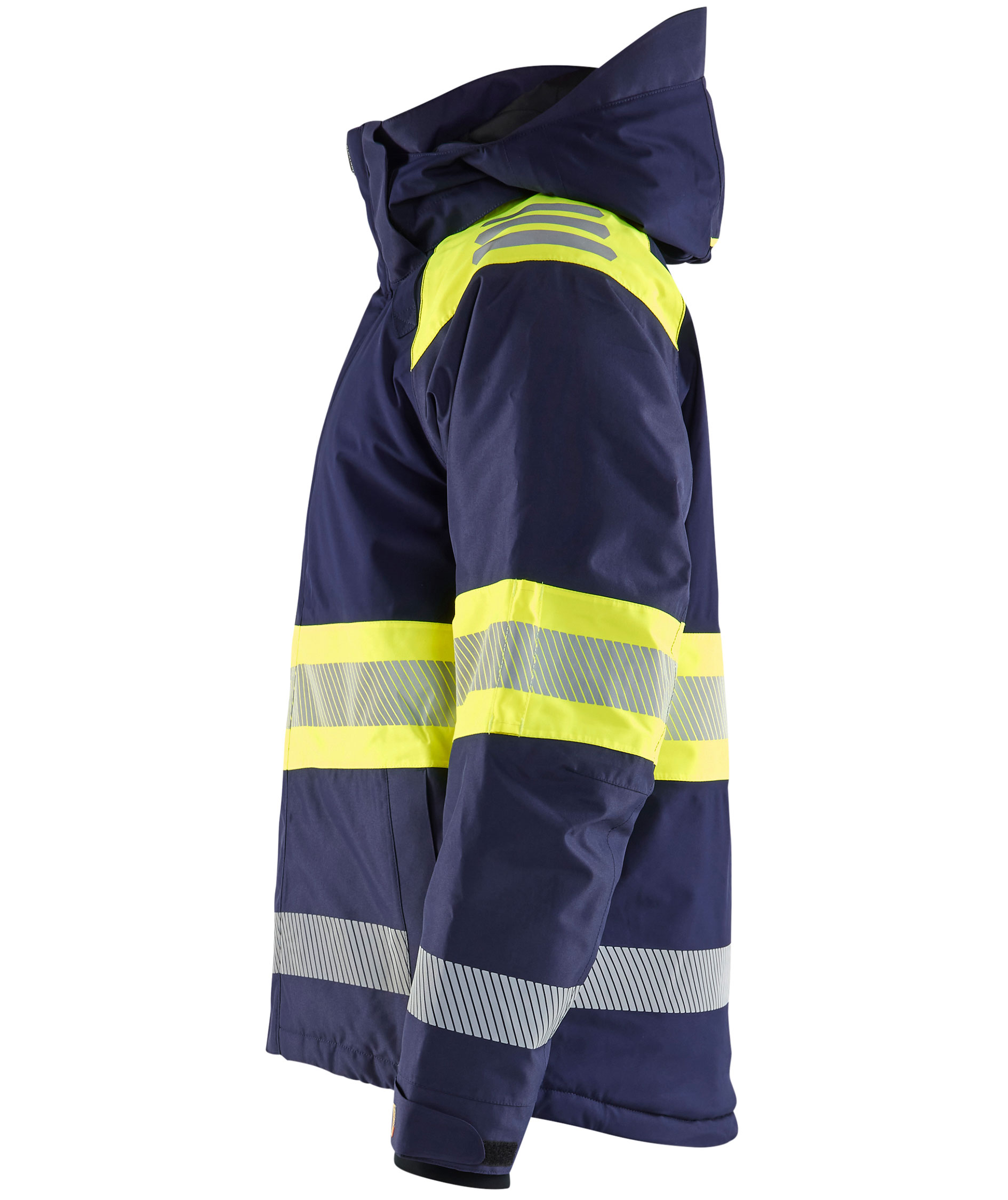 Bl&aring;kl&auml;der vinterjakke, Marine/Hi-Vis gul, large image number 4