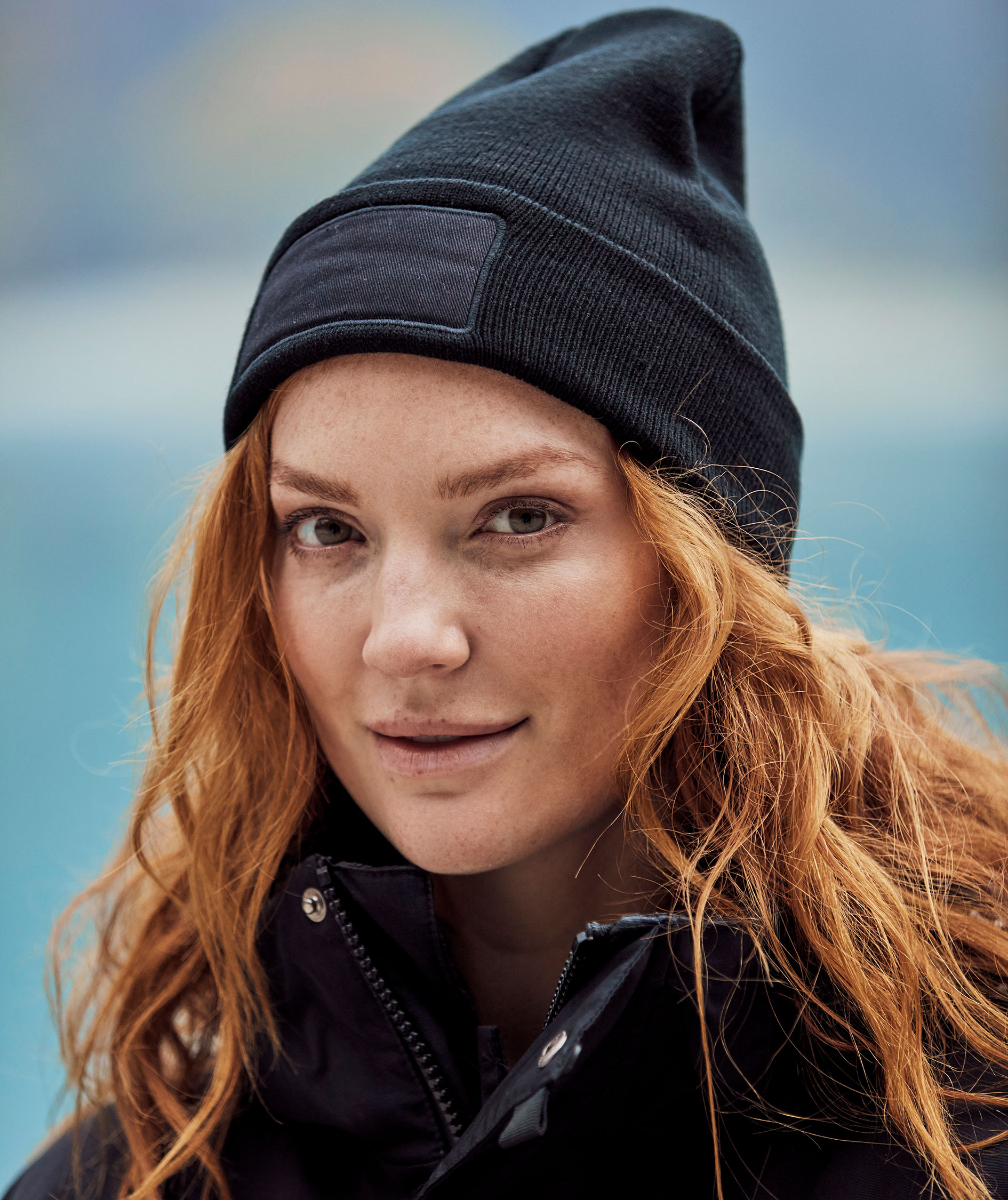 Clique Hubert Patch knitted beanie, Black, Black, large image number 1