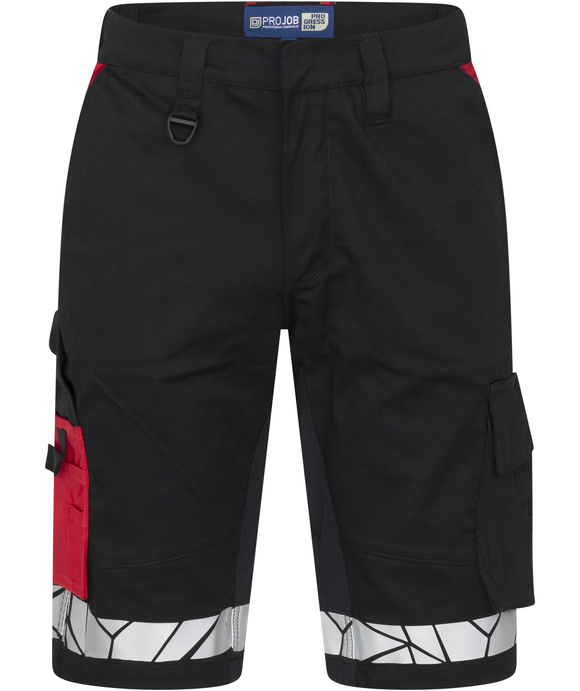 ProJob arbetsshorts 7510, Svart/R&ouml;d