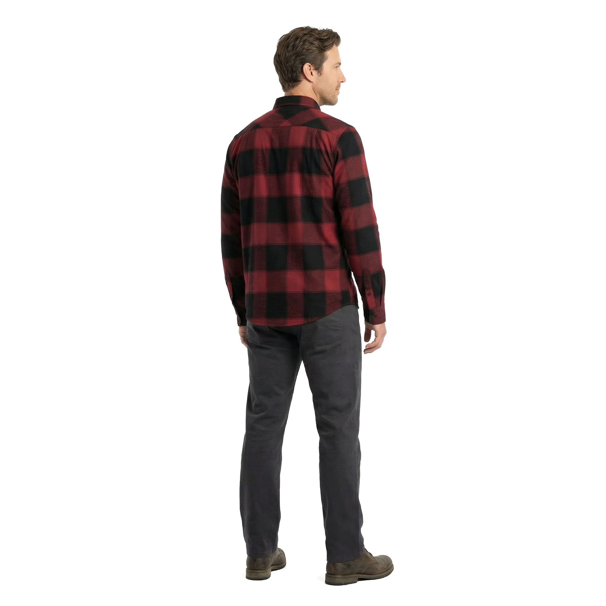 Westborn light flannel shirt, Red/Black, large image number 3