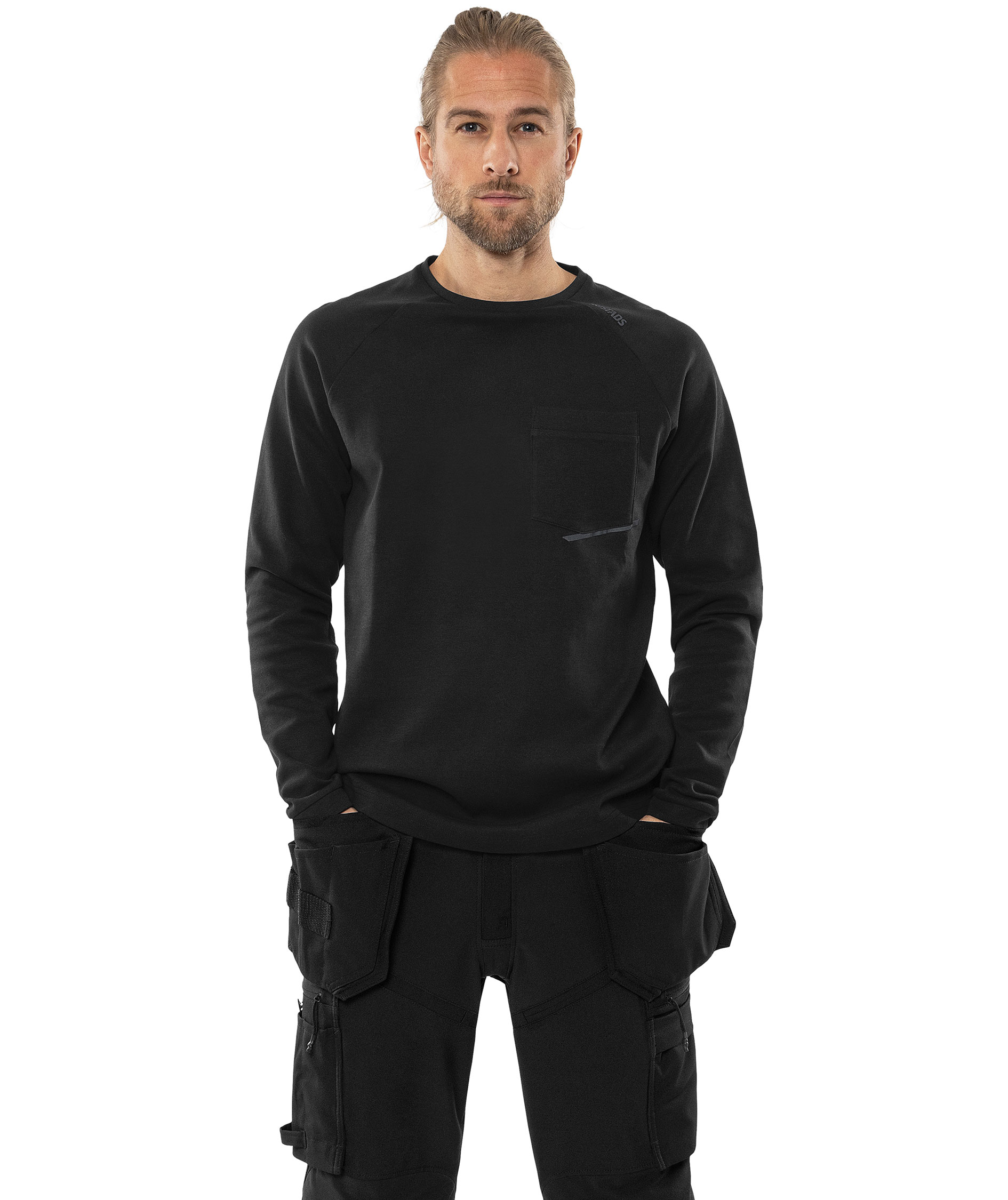 Fristads lang&auml;rmliges T-Shirt 7821 GHT, Schwarz