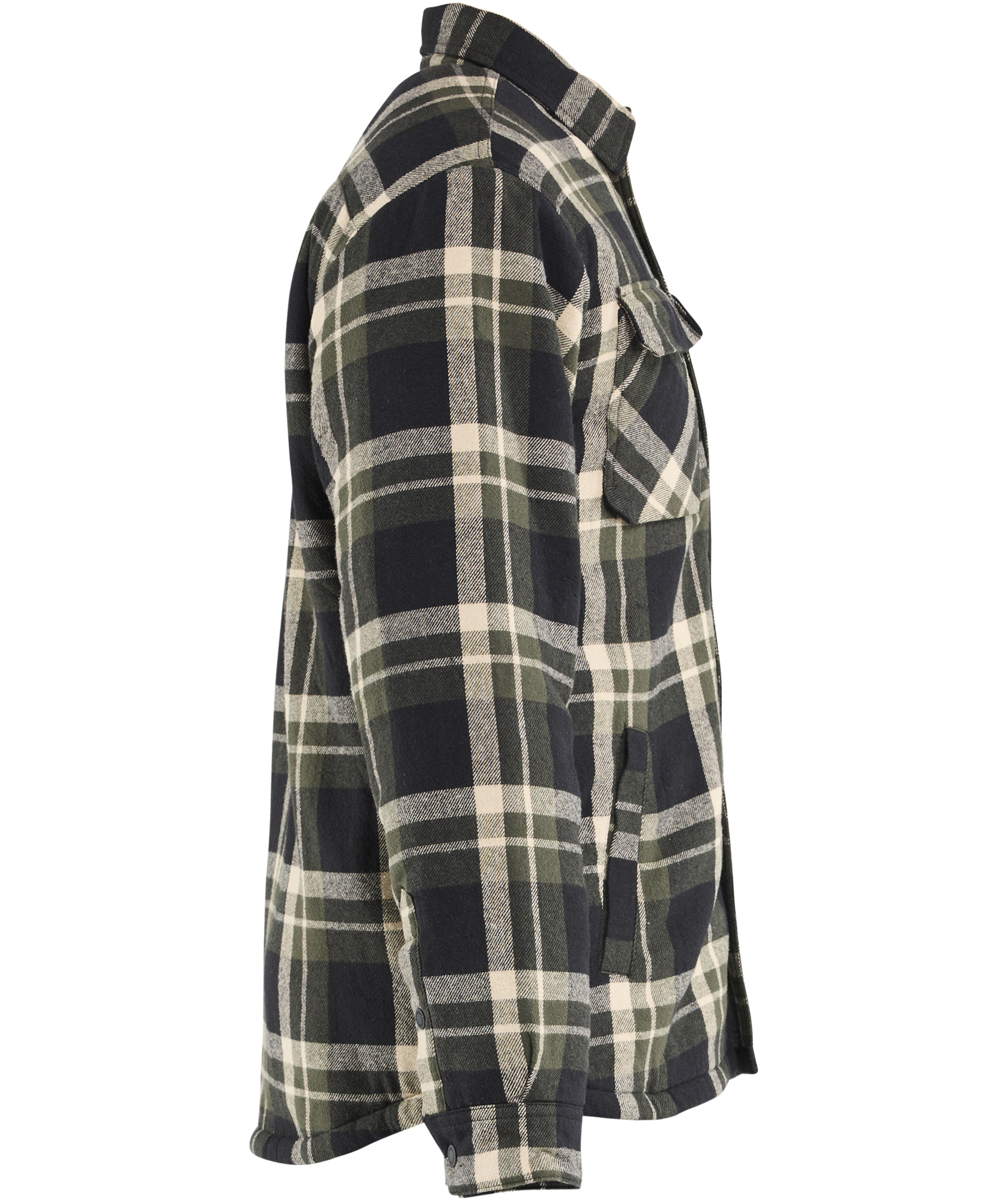 Bl&aring;kl&auml;der flanell skjortjacka, Skog gr&ouml;n/svart, large image number 2