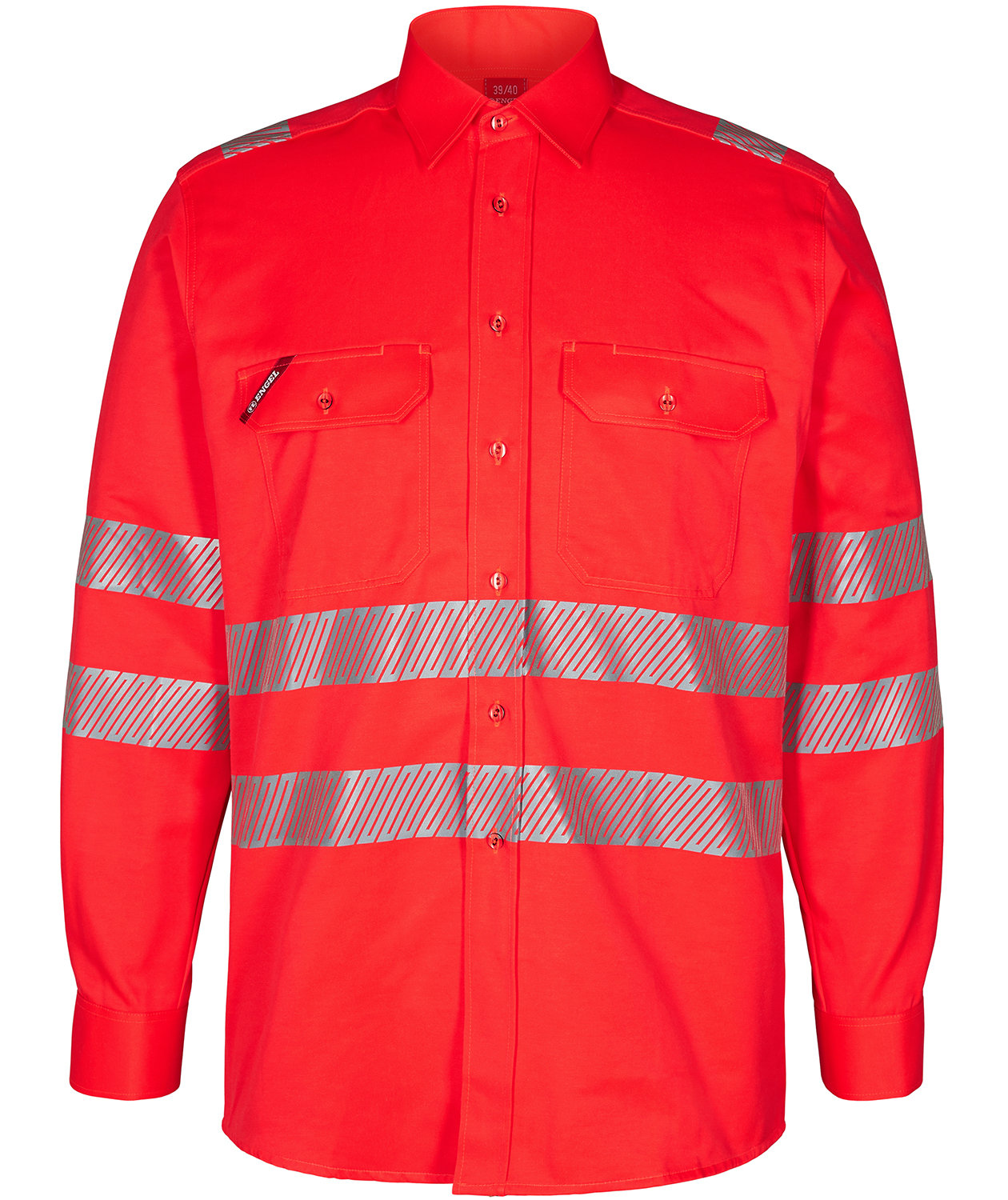 Engel Safety arbeidsskjorte, Hi-Vis R&oslash;d