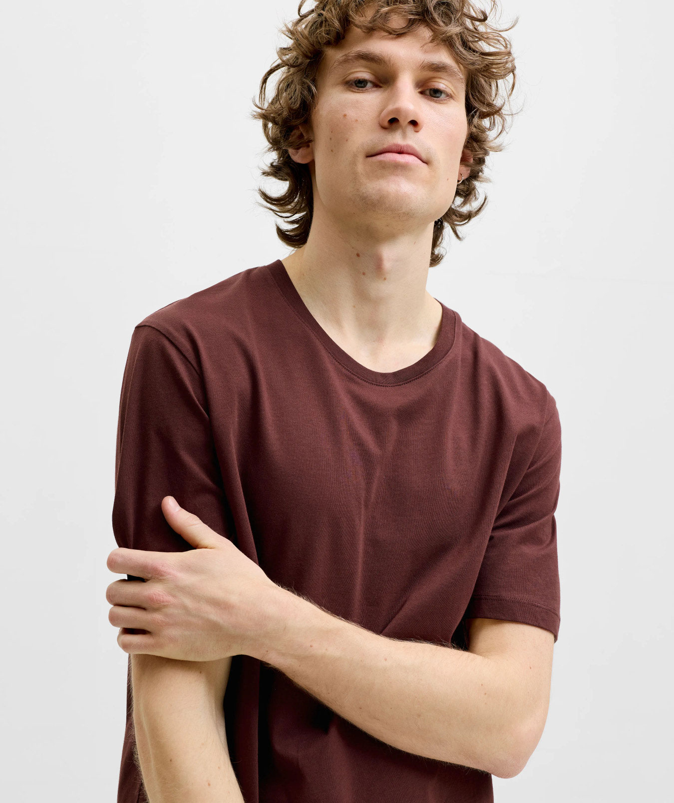 Jack & Jones JJEORGANIC basic T-skjorte, Bitter Chocolate, large image number 3