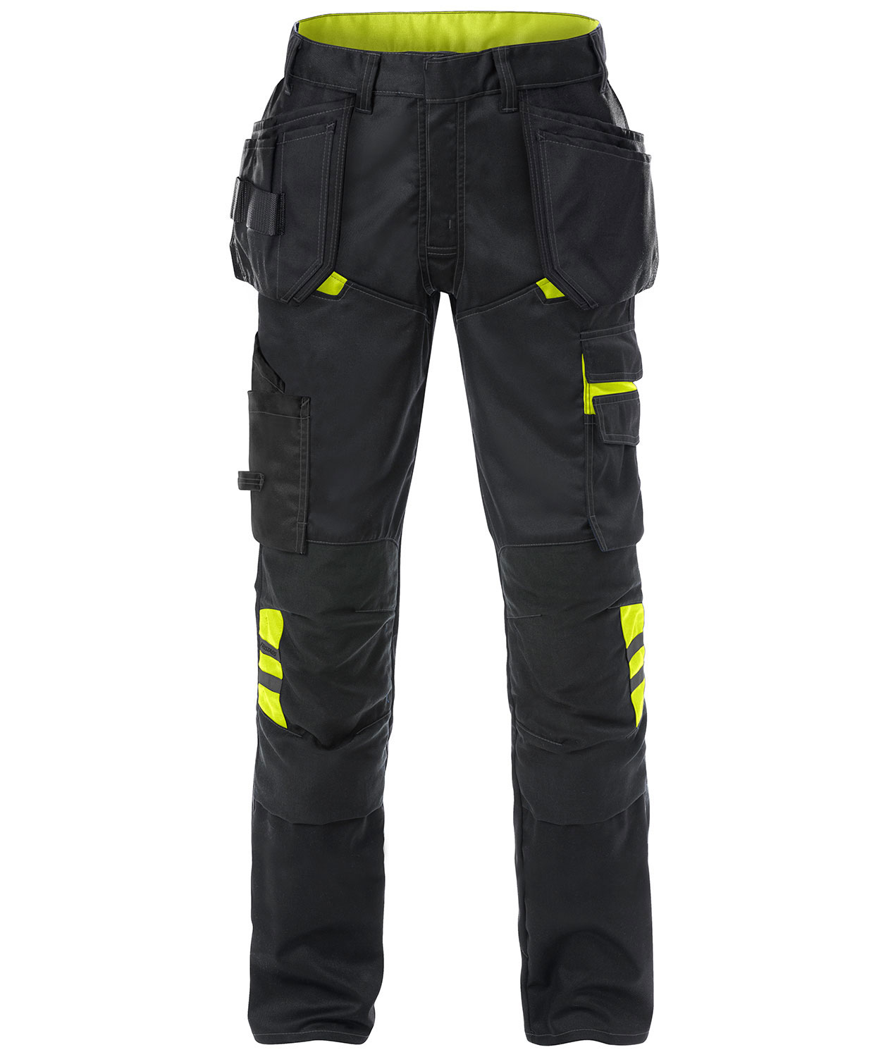 Fristads h&aring;ndverksbukse 2595 STFP, Svart/Hi-Vis Gul