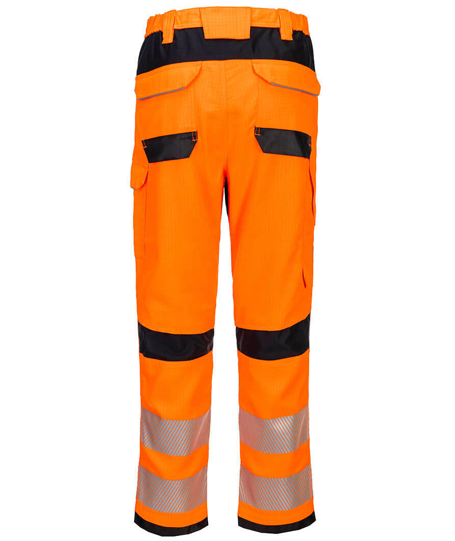 Portwest PW3 Modaflame work trousers, Hi-Vis Orange/Black, large image number 1