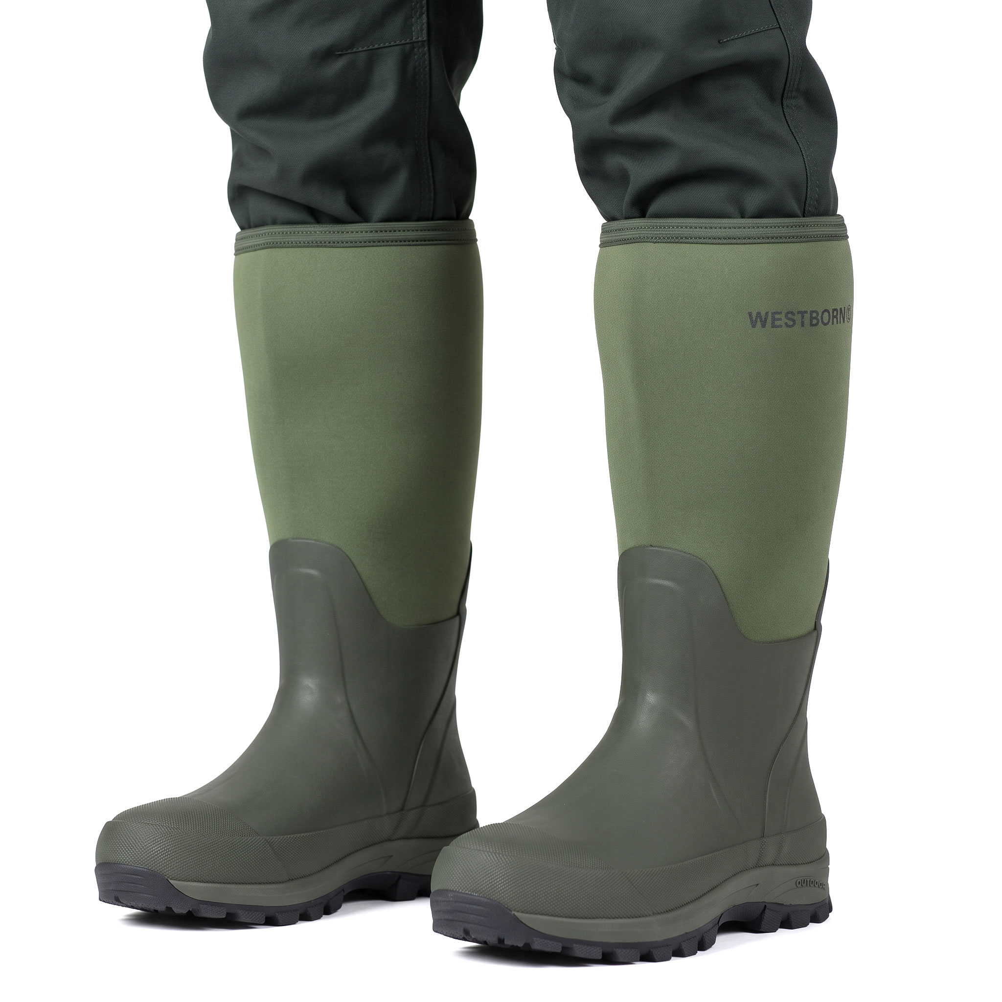 2:a sortering Westborn gummist&ouml;vlar, Olive green, large image number 2