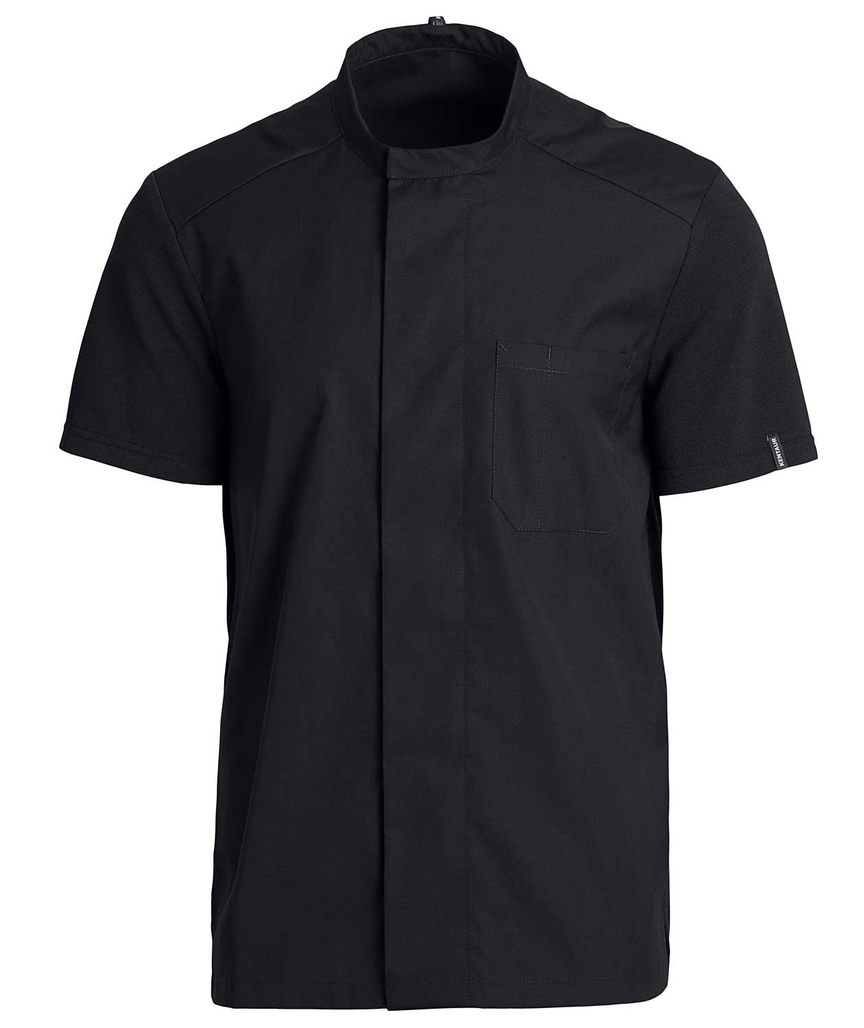 Kentaur modern fit kort&auml;rmad pique kock-/service skjorta, Svart
