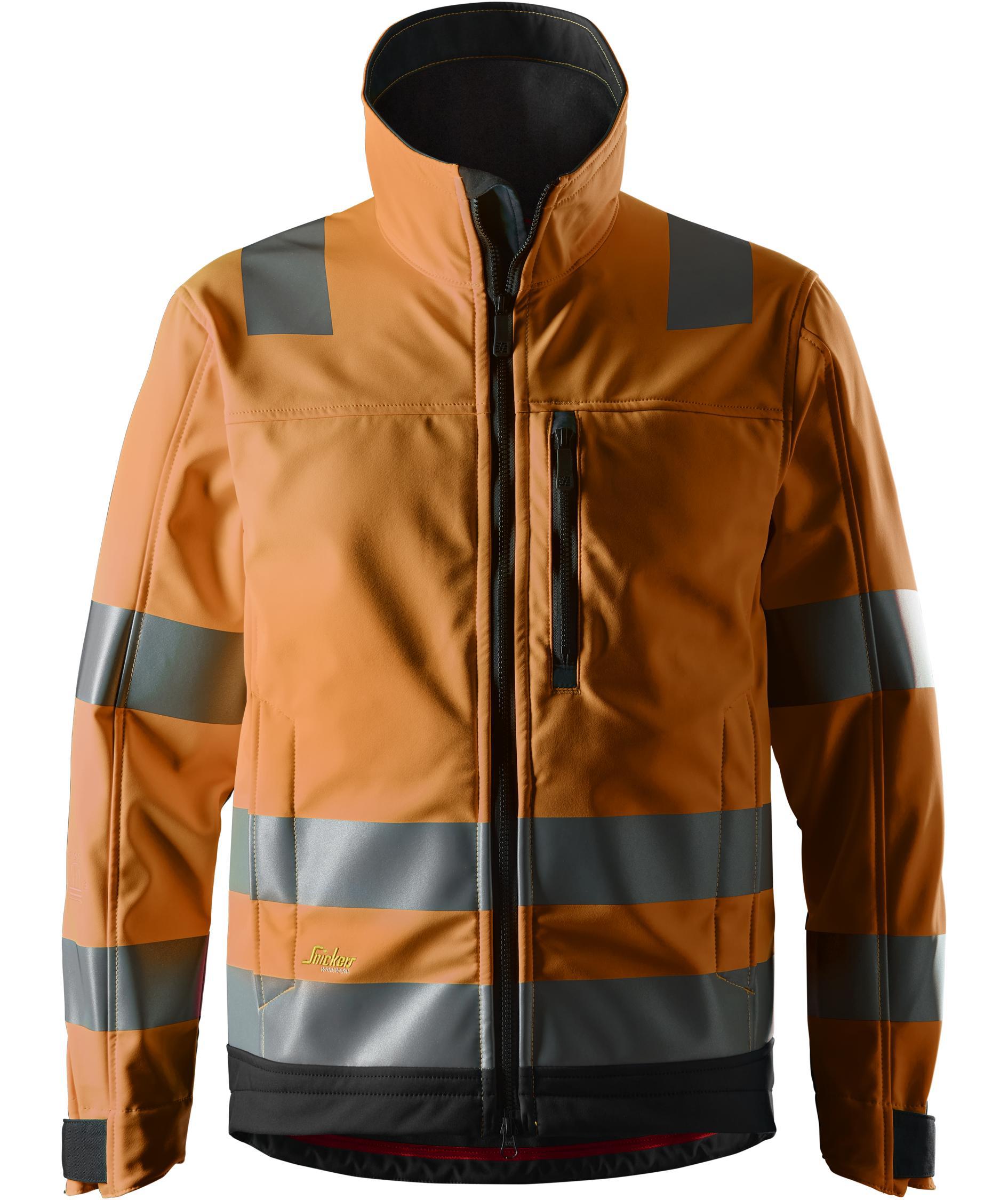 Snickers AllroundWork softshelljakke 1230, Hi-Vis Orange/Sort, Hi-Vis Orange/Sort, swatch