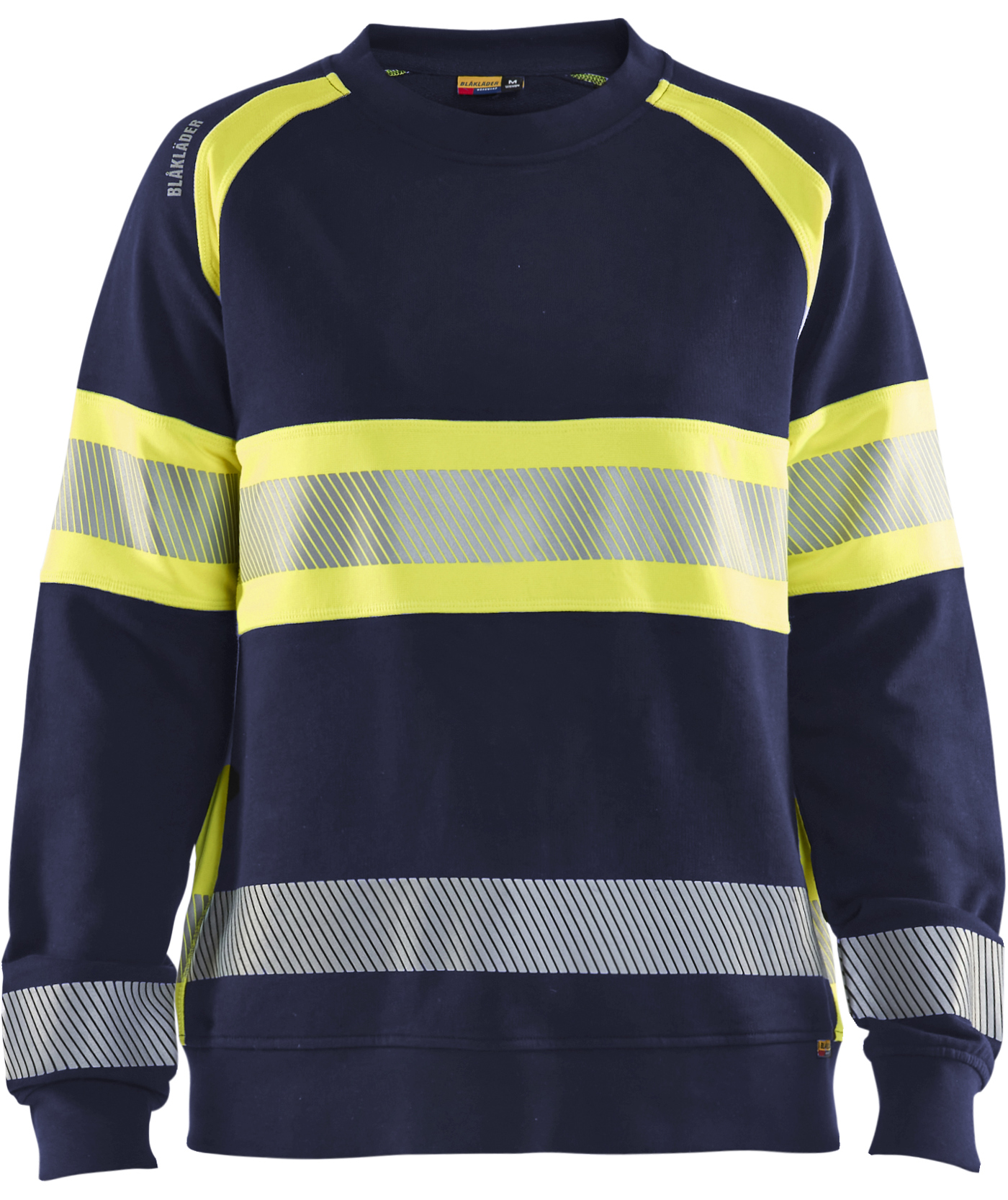 Bl&aring;kl&auml;der sweatshirt dam, Marin/Hi-Vis gul