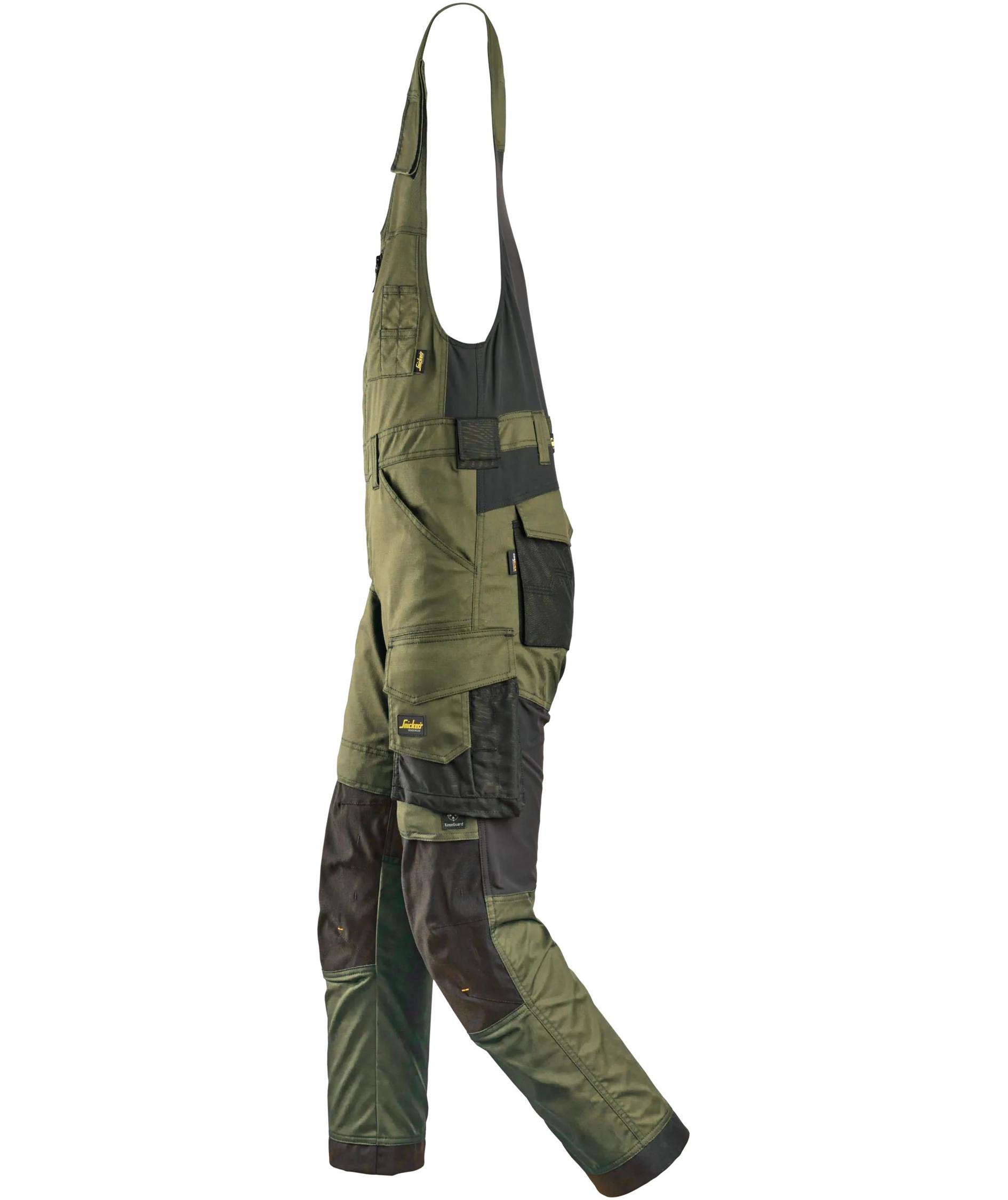 Snickers AllroundWork one-piece trousers 6023, Khaki Green/Black, large image number 3
